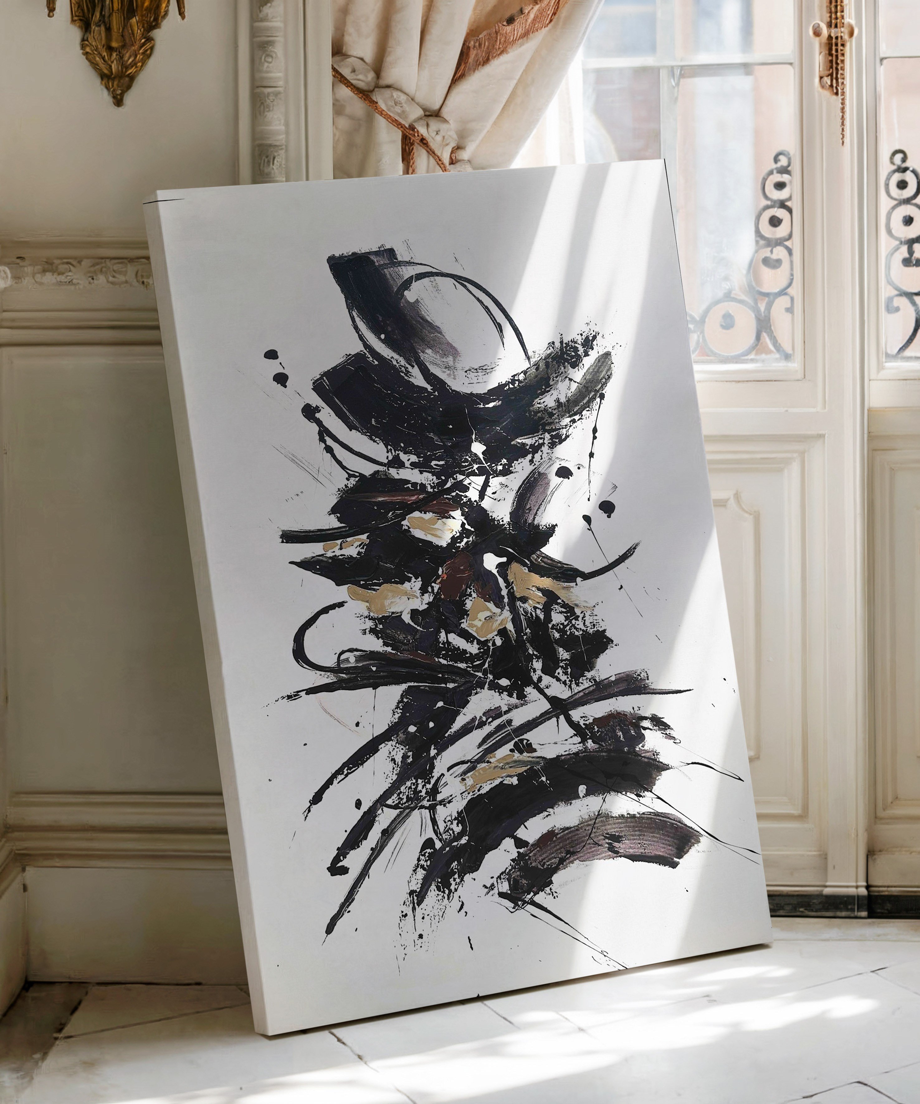 Siyah Masal | Yağlıboya dokulu canvas baskı
