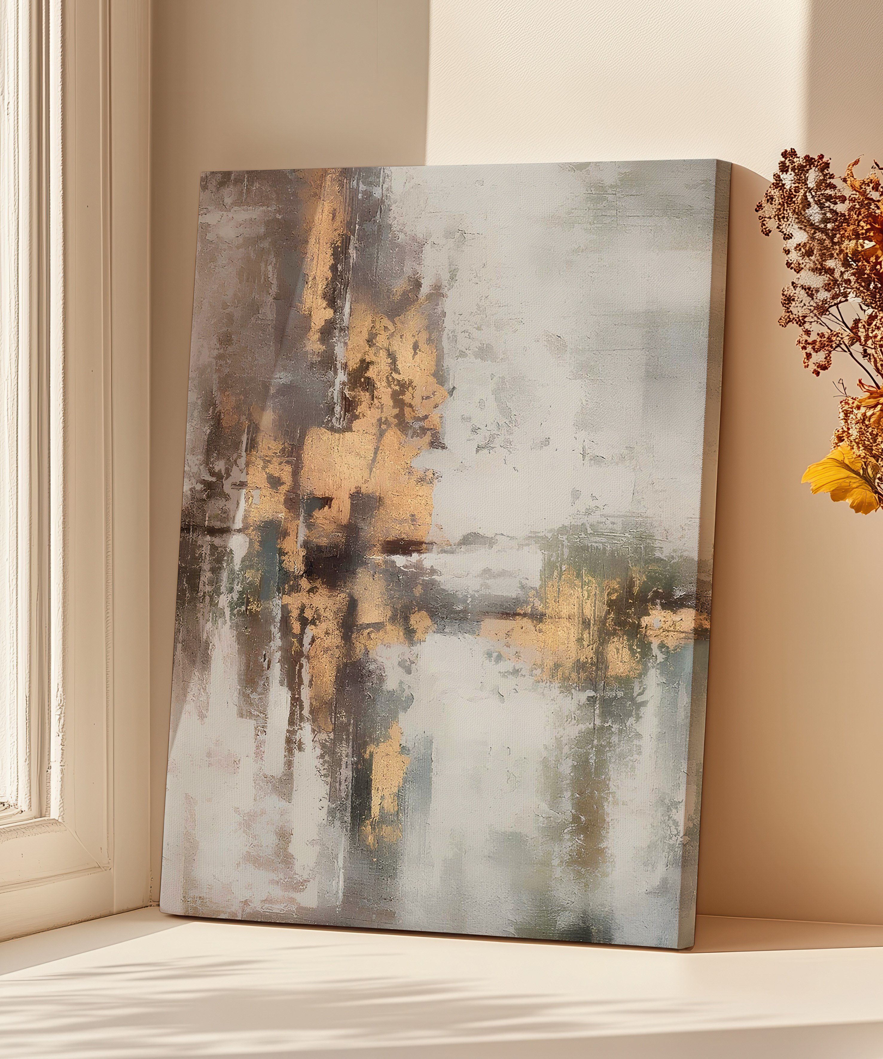 Soft altın tablo | Yağlıboya dokulu canvas baskı