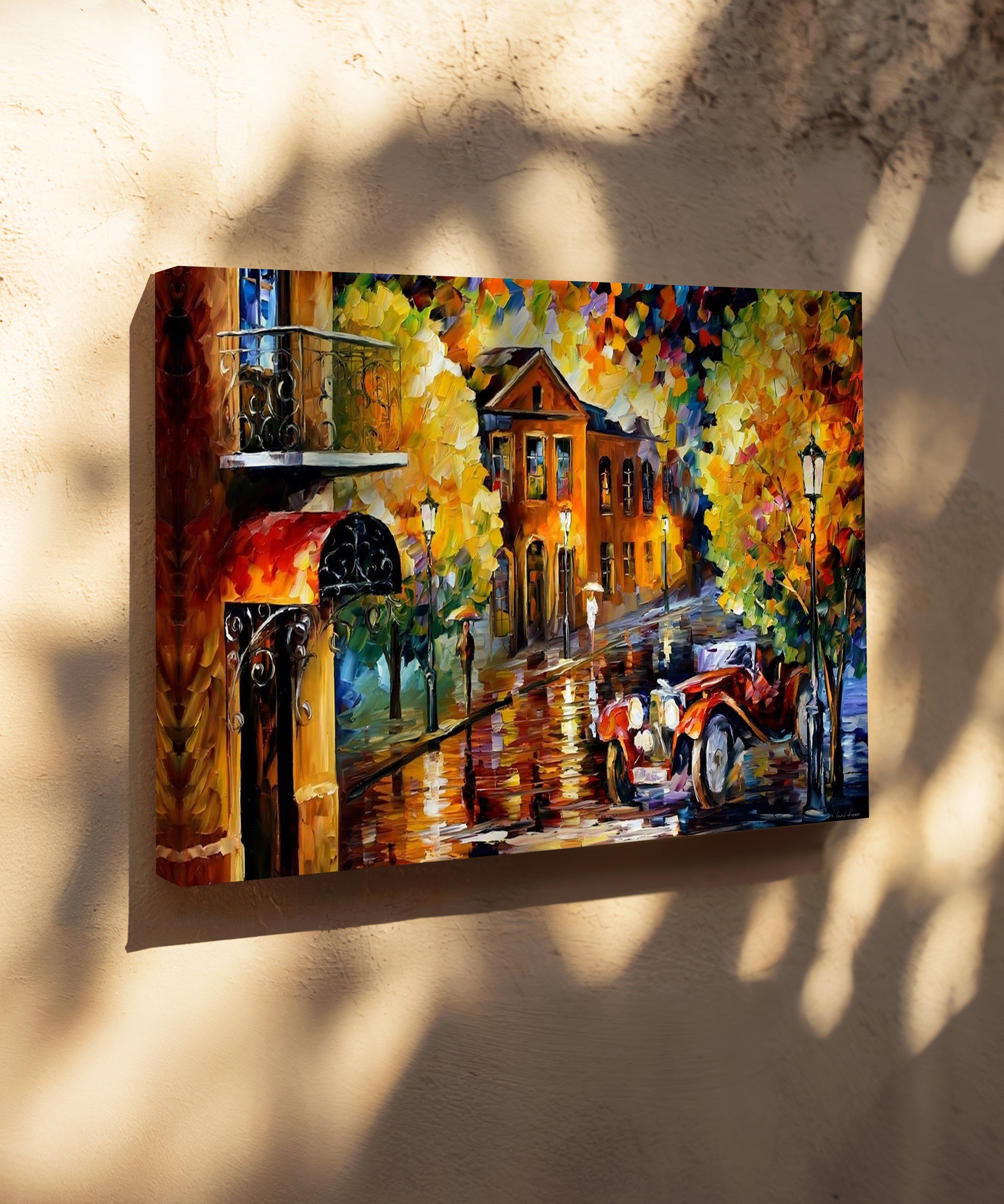 Sonbahar Bulvarı | Yağlı Boya Dokulu Canvas Baskı