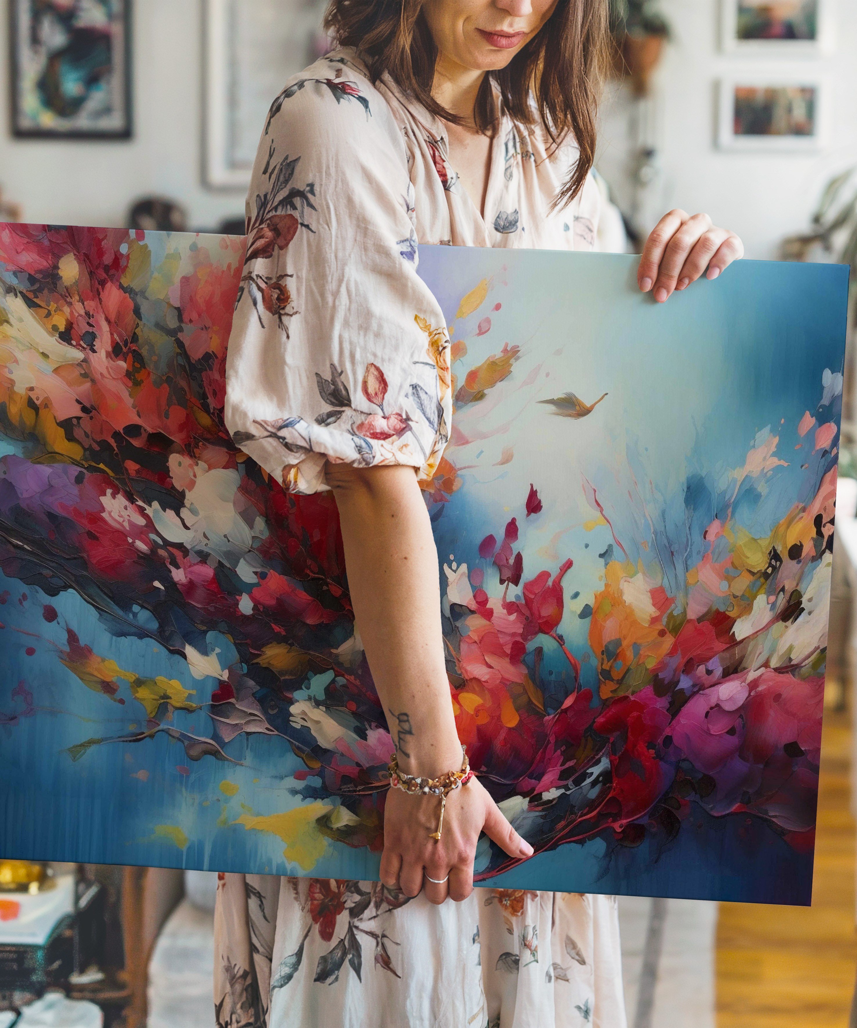 Sonbaharın Nefesi | Yağlı Boya Dokulu Canvas Baskı