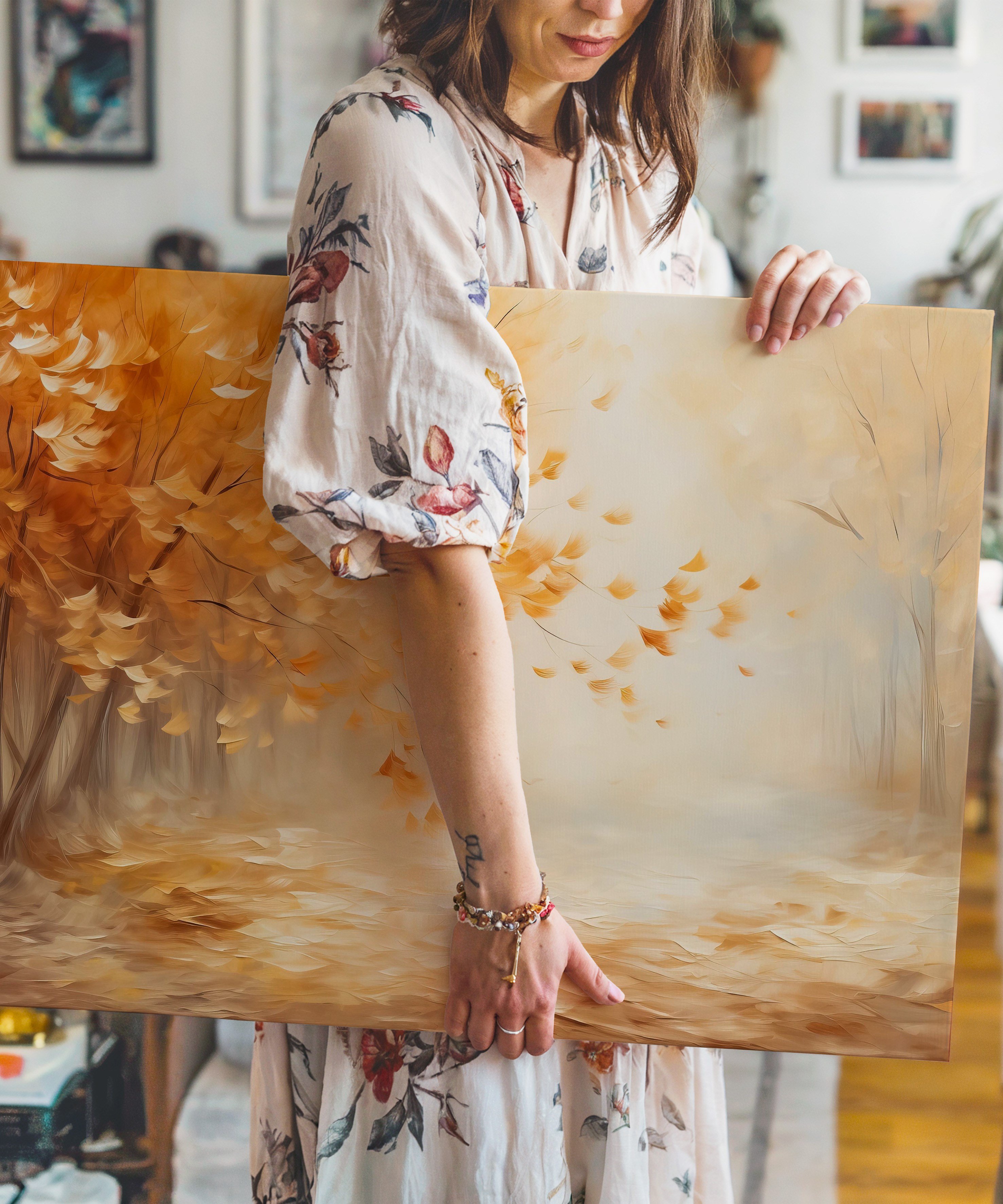 Sonbaharın Rüyası | Yağlı Boya Dokulu Canvas Baskı
