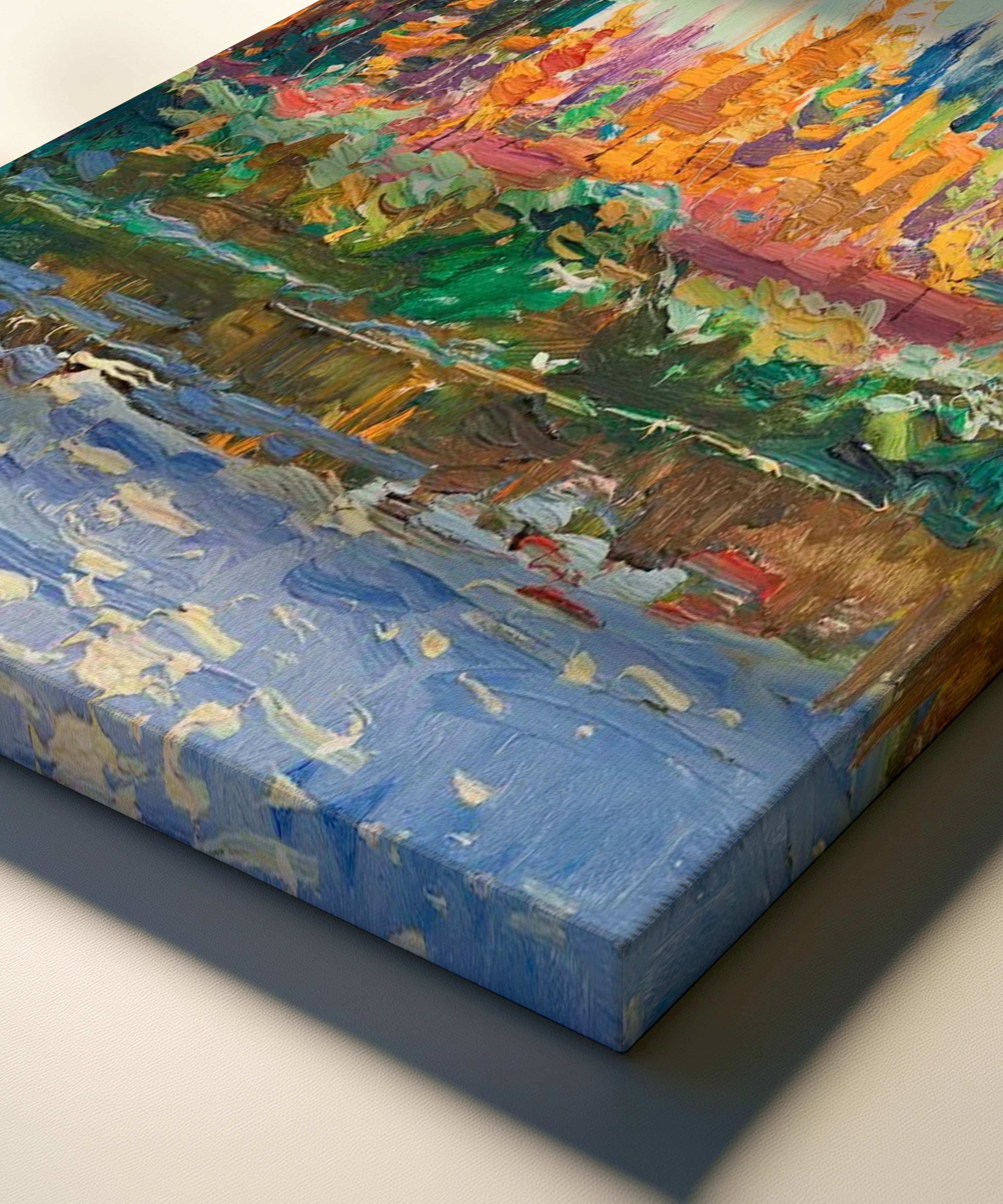 Sonbaharın Sessiz Kıyısı | Yağlı Boya Dokulu Canvas Baskı