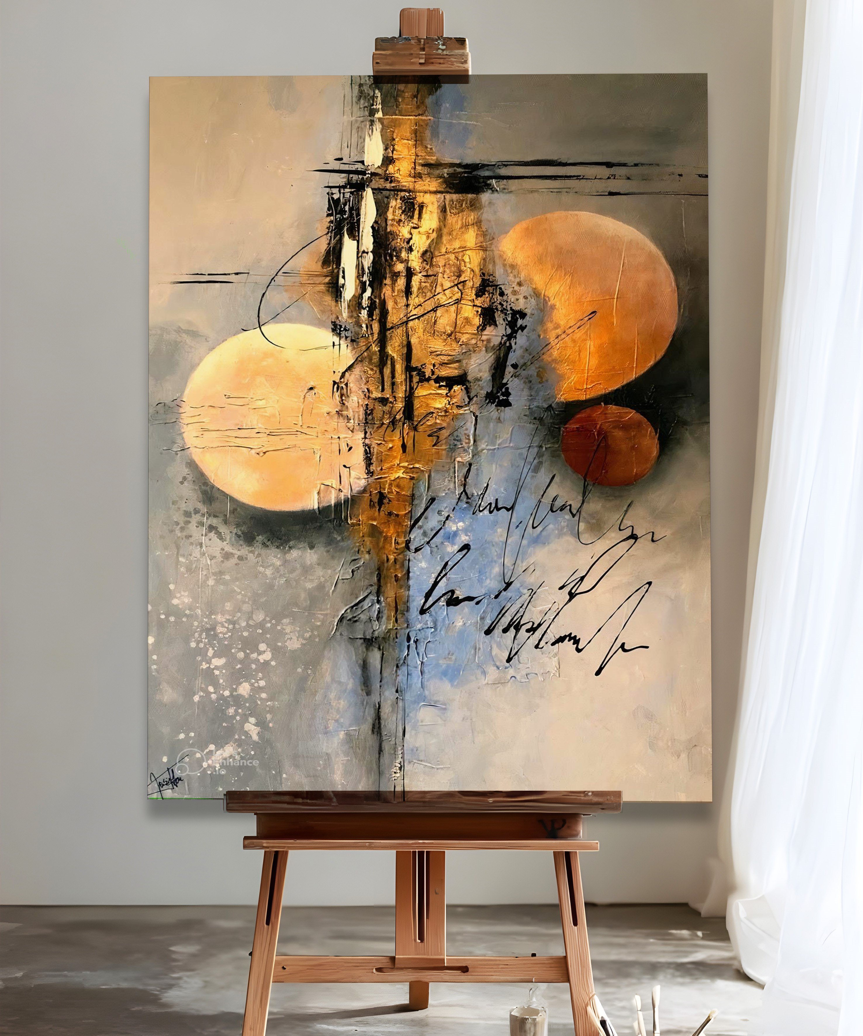 Soyut ve Fresh | Yağlı Boya Dokulu Canvas Baskı