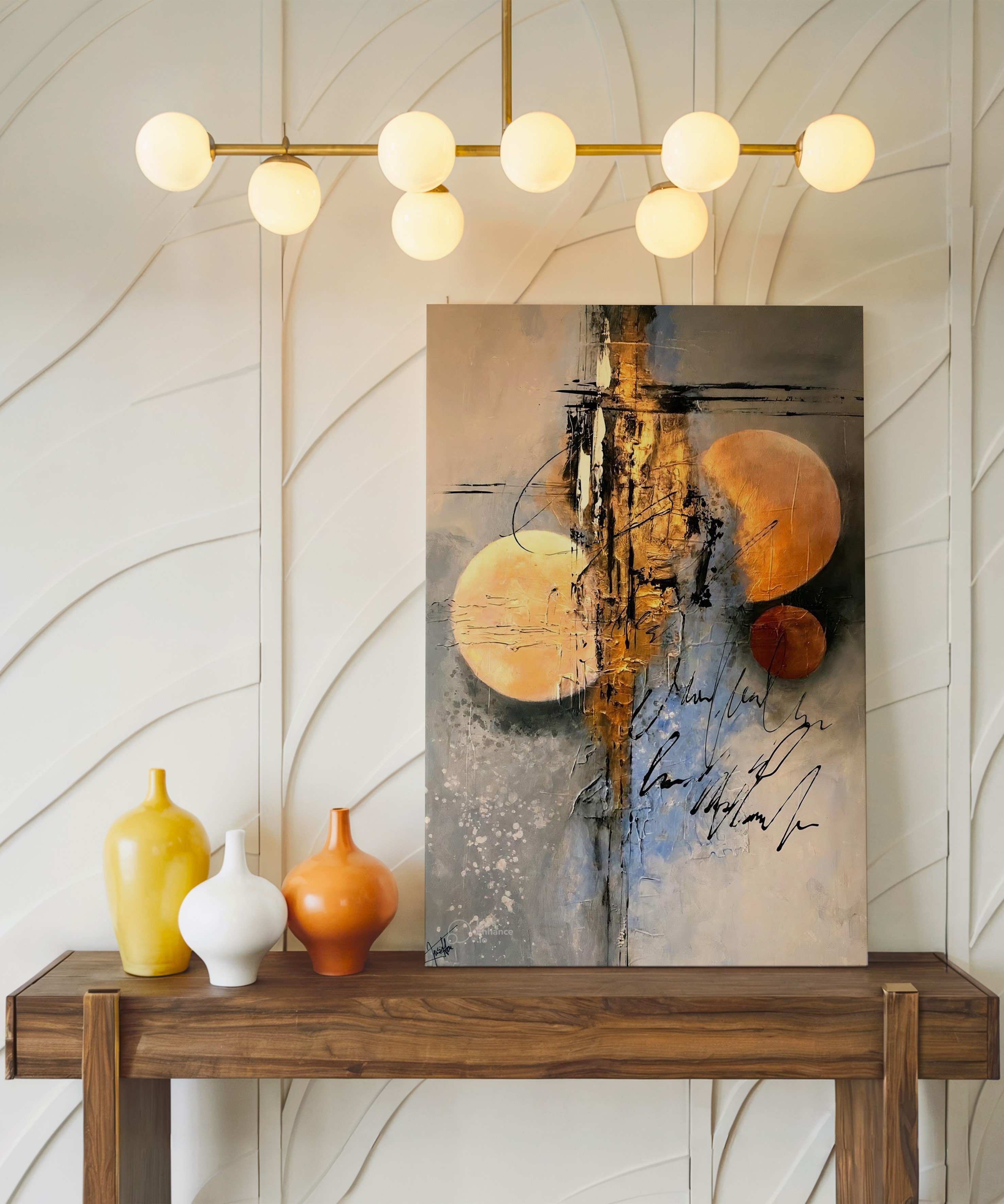 Soyut ve Fresh | Yağlı Boya Dokulu Canvas Baskı