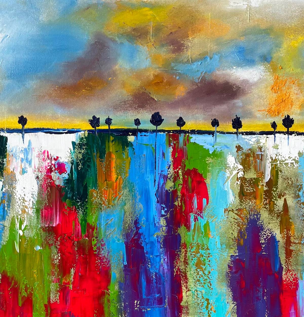 Soyut yağlı boya tablolar