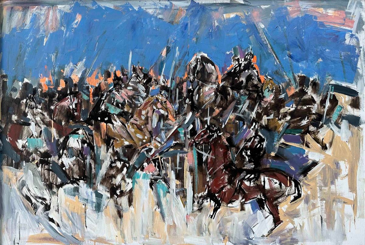 Soyut yağlı boya tablolar