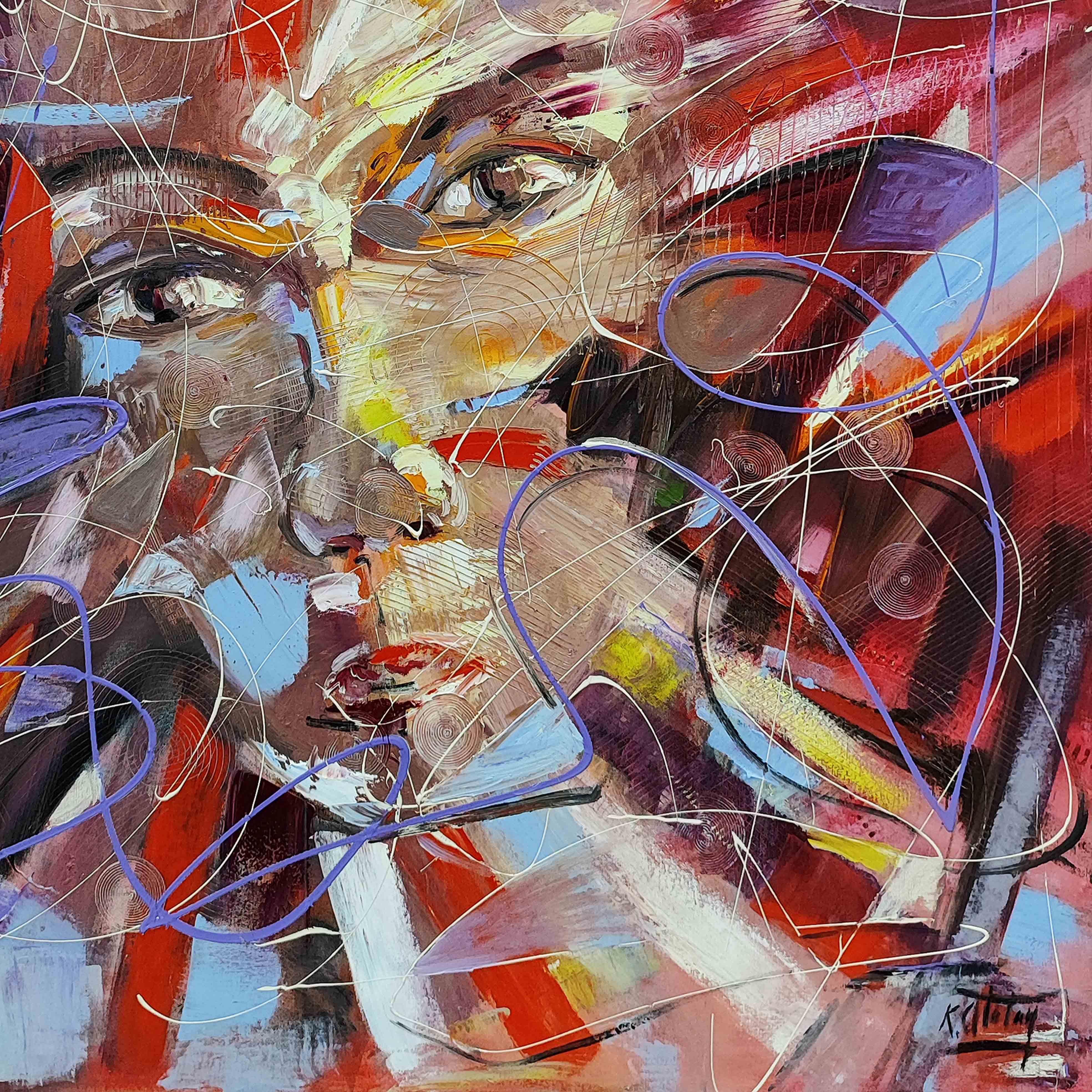 Soyut yağlı boya tablolar