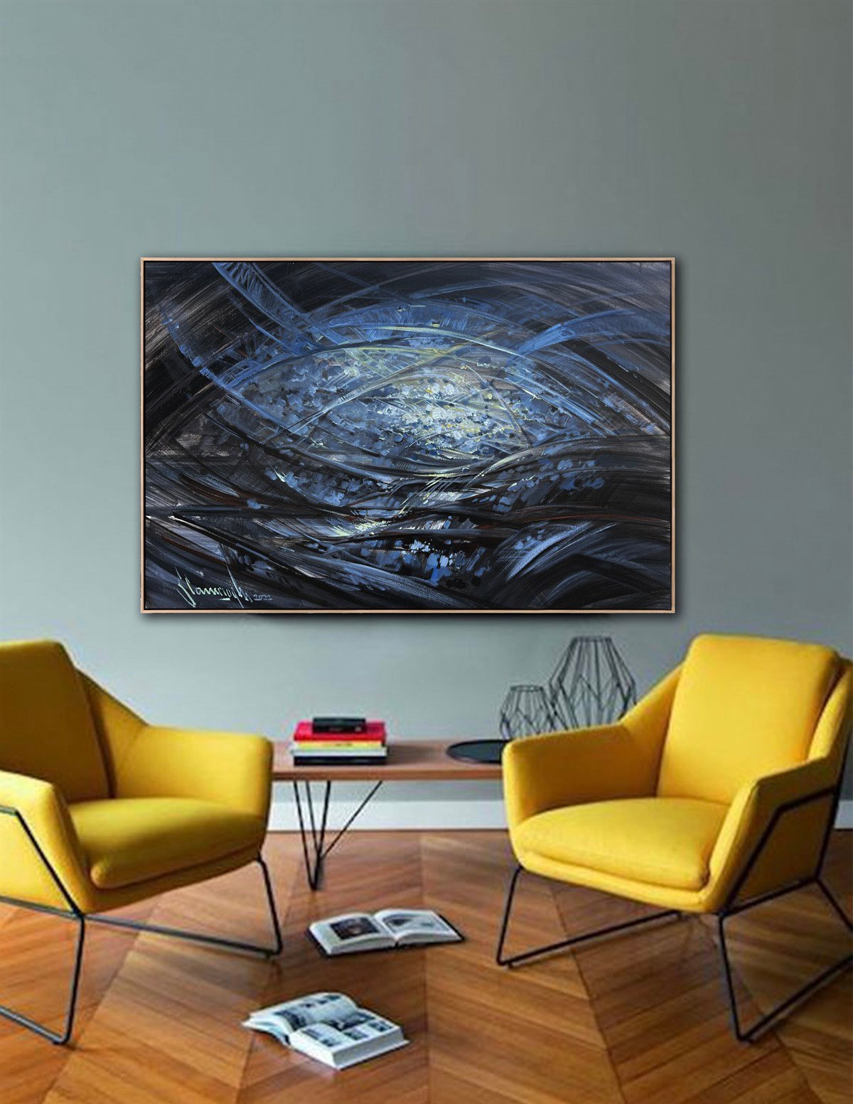 Soyut yağlı boya tablolar