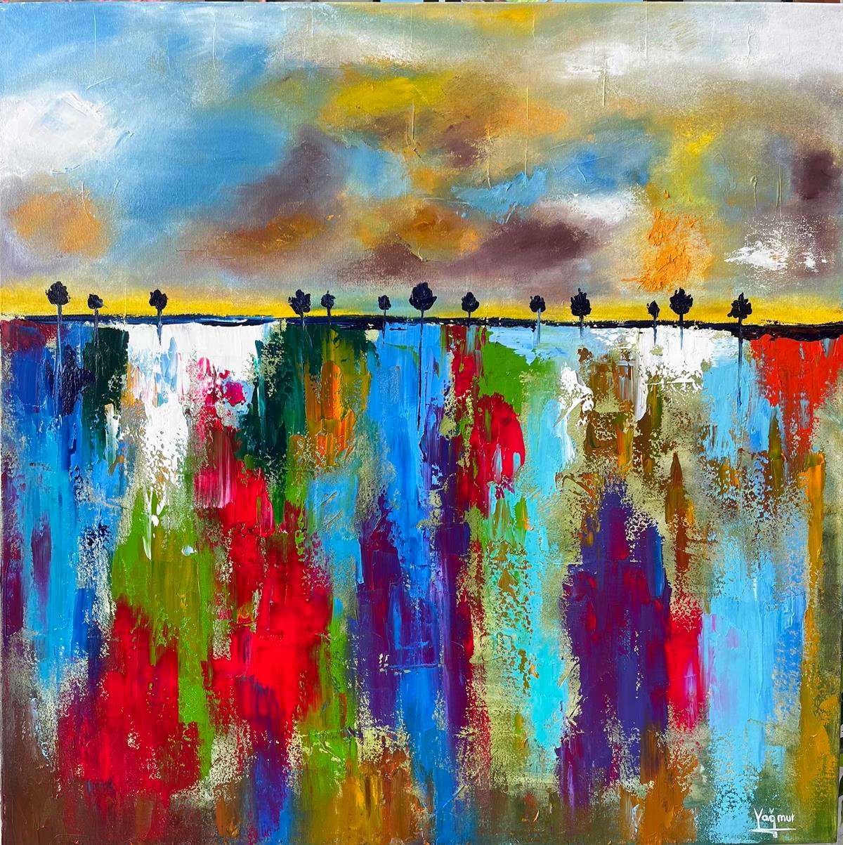 Soyut yağlı boya tablolar