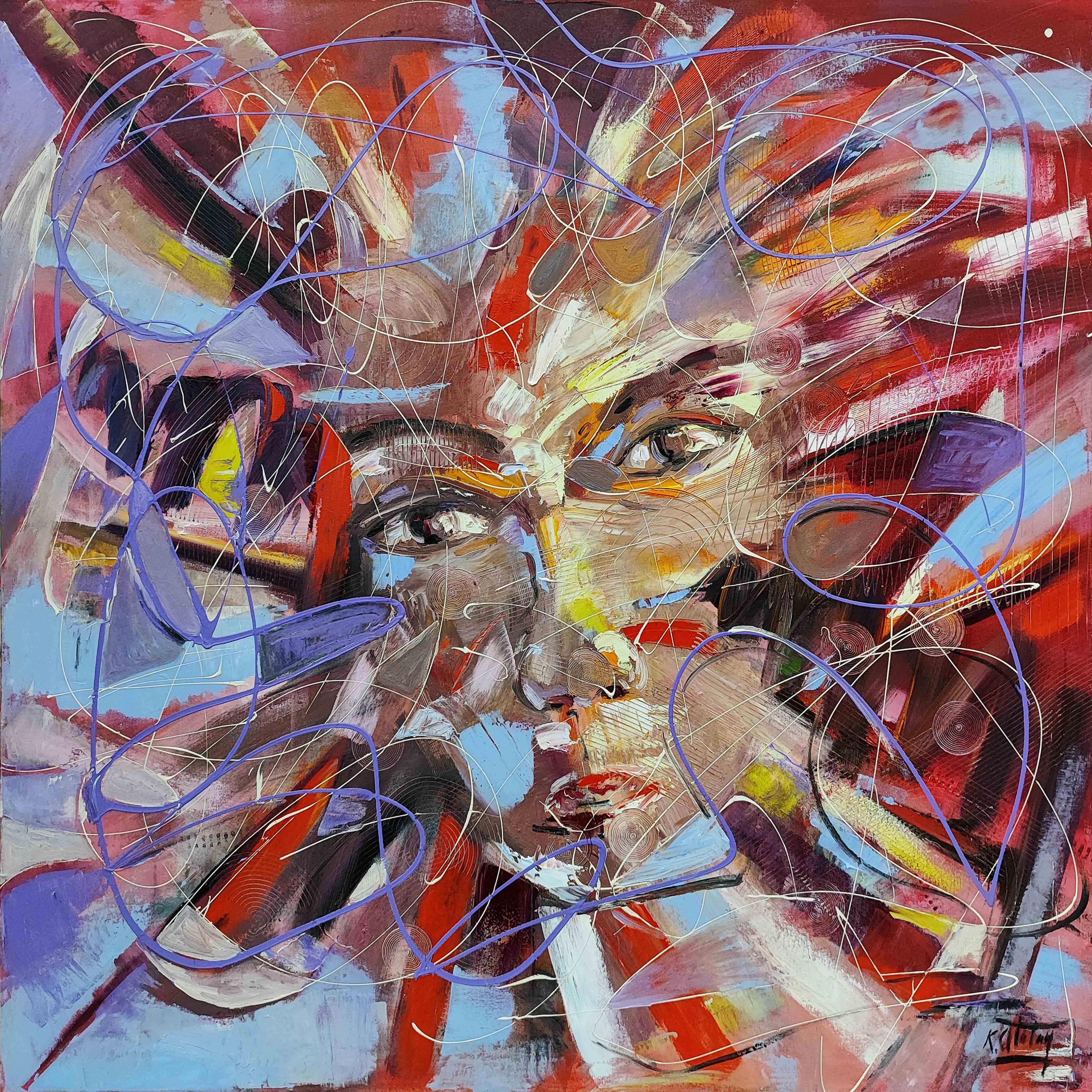 Soyut yağlı boya tablolar