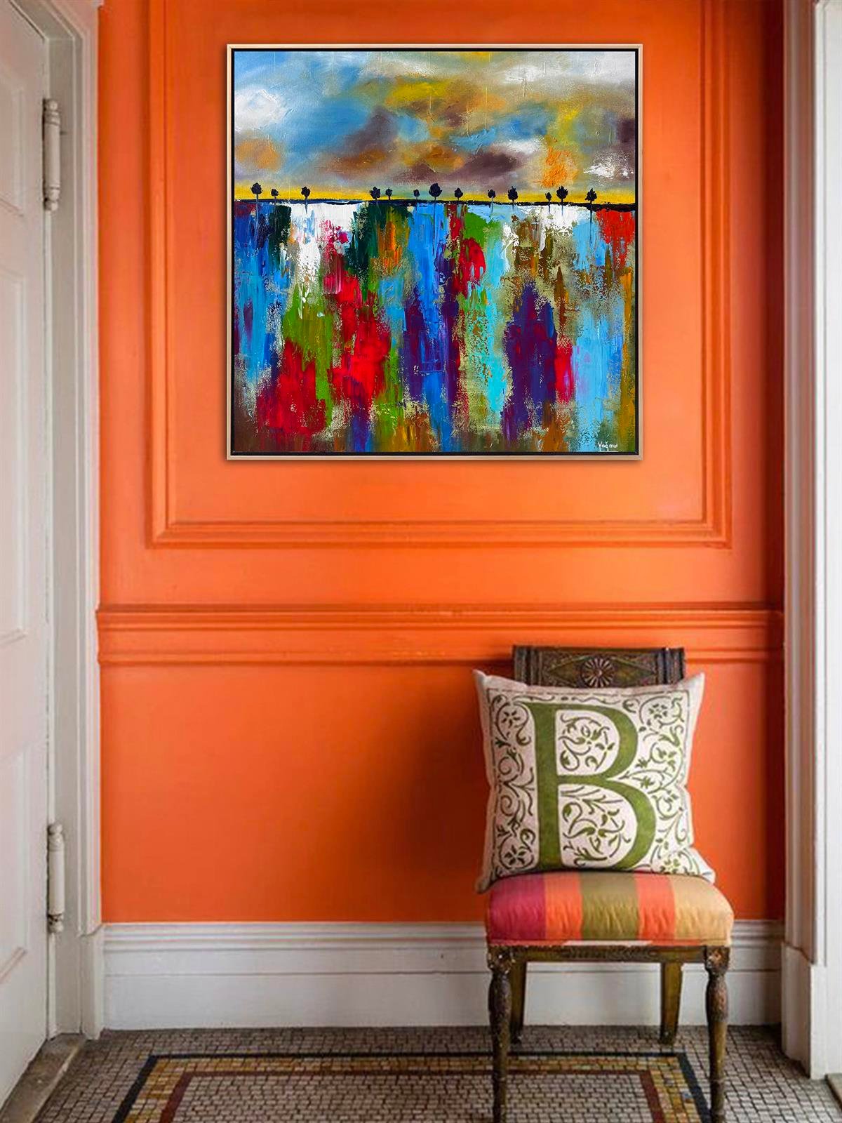 Soyut yağlı boya tablolar