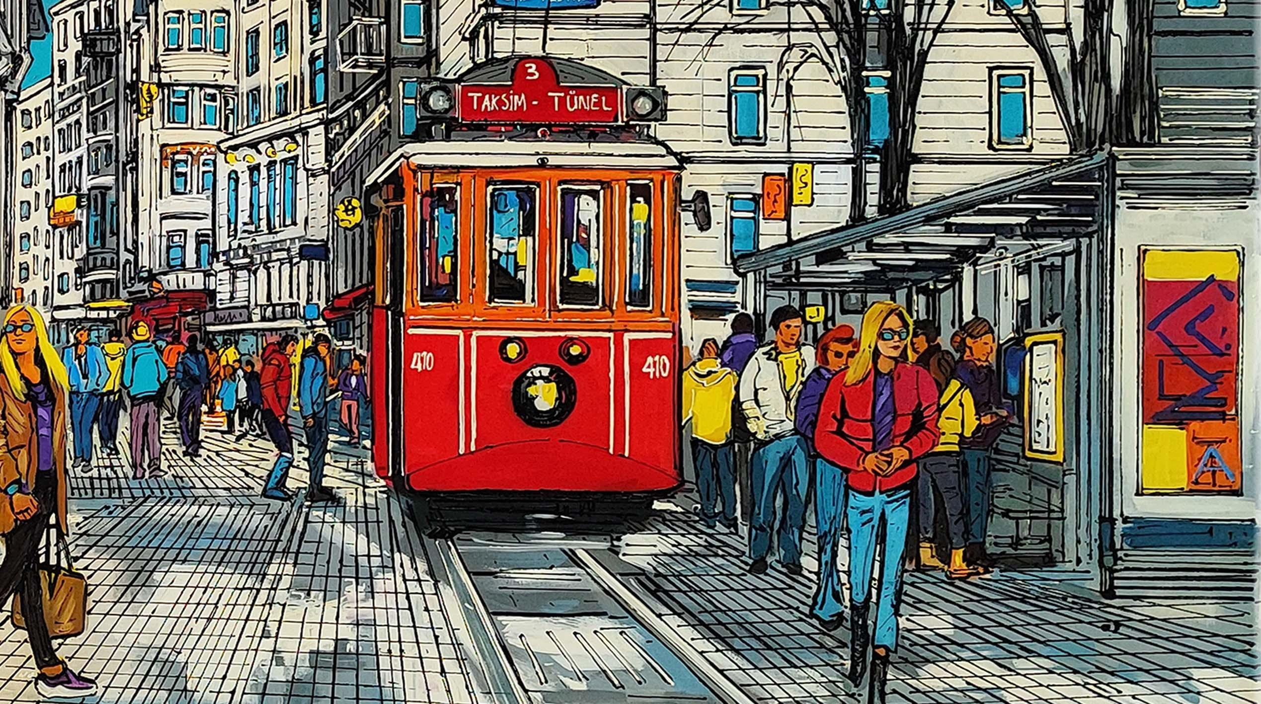 Taksim Ambiyansı | Yağlı Boya Tablo