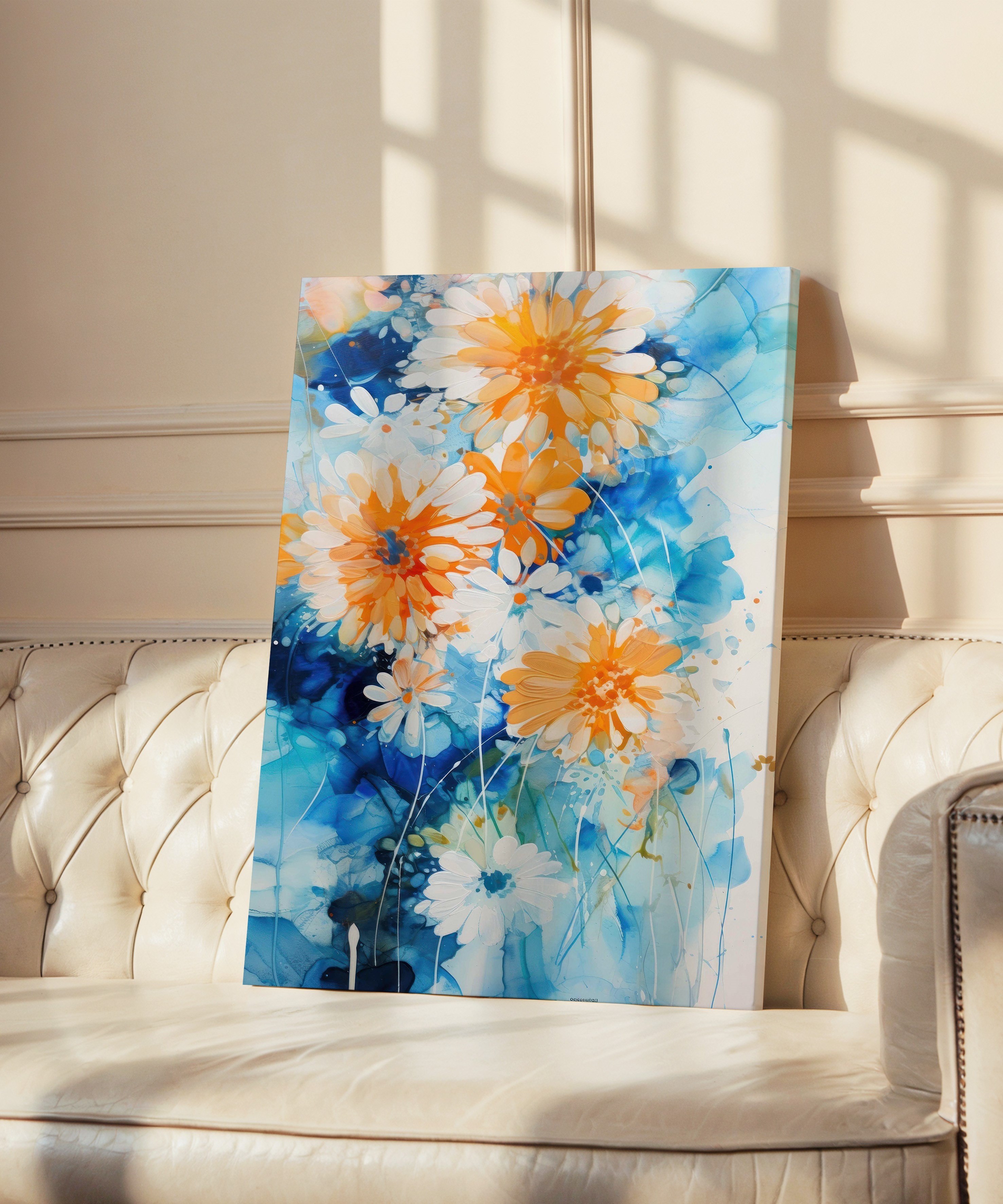 Turkuaz Bahar | Yağlı Boya Dokulu Canvas Baskı