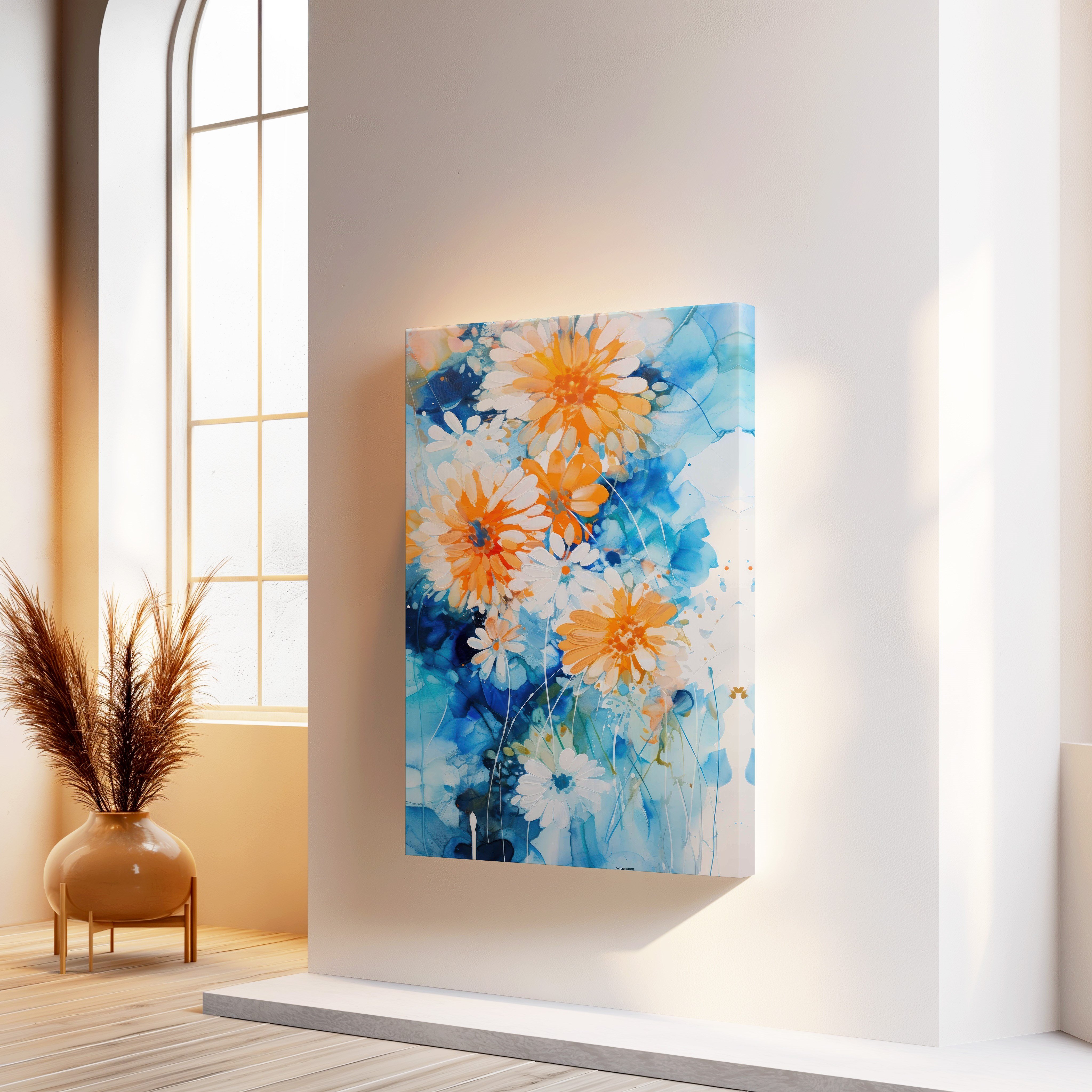 Turkuaz Bahar | Yağlı Boya Dokulu Canvas Baskı