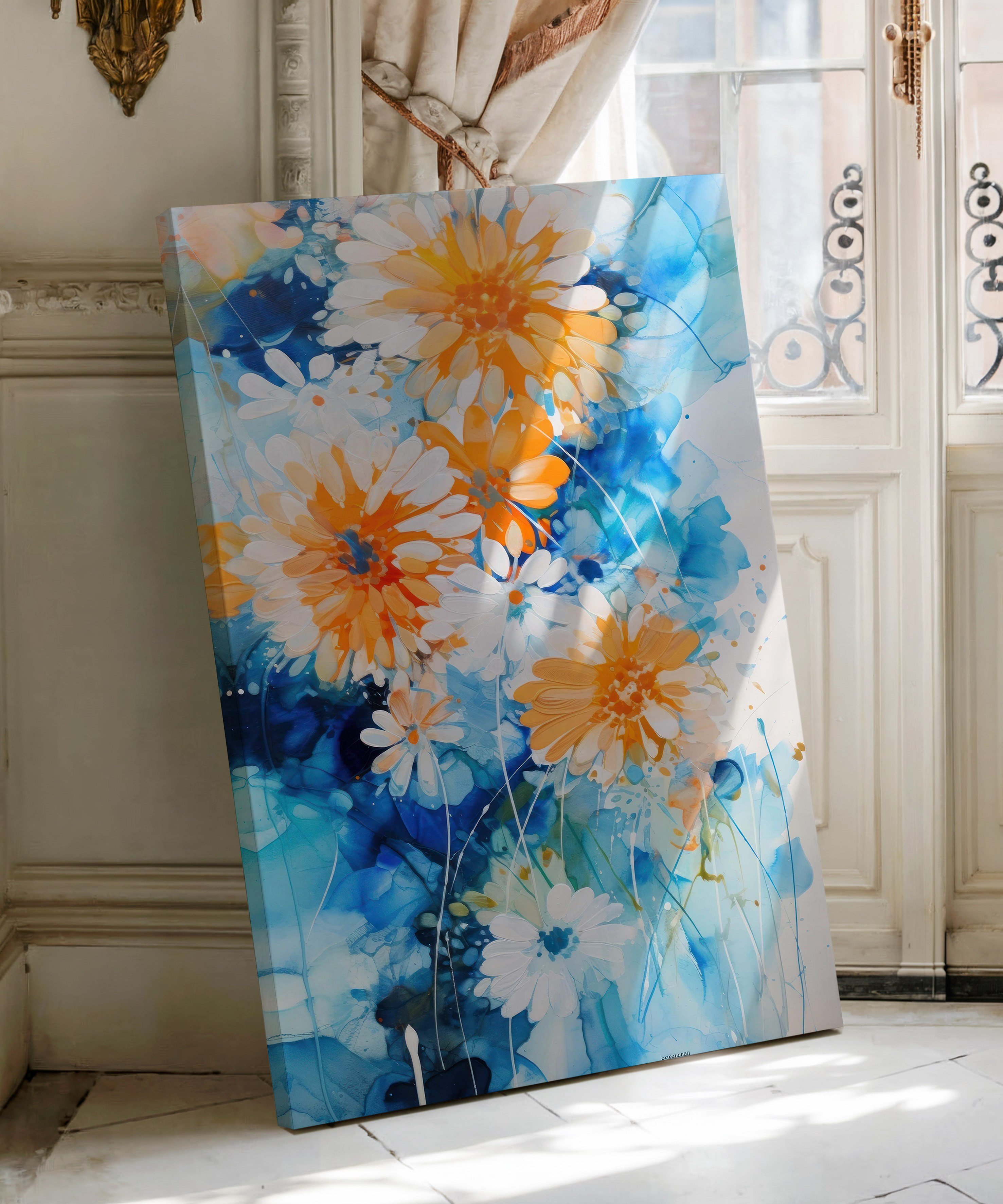 Turkuaz Bahar | Yağlı Boya Dokulu Canvas Baskı