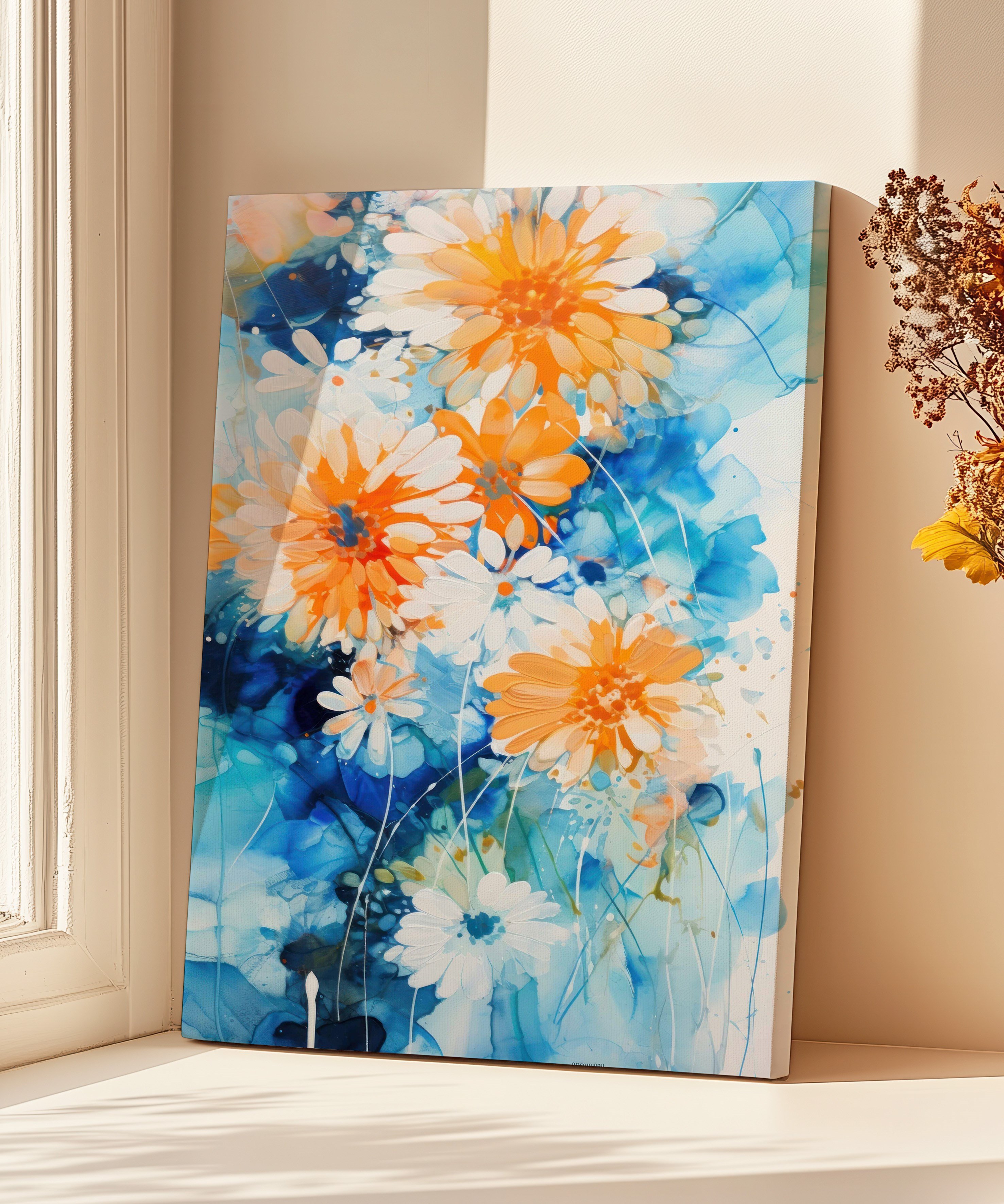 Turkuaz Bahar | Yağlı Boya Dokulu Canvas Baskı
