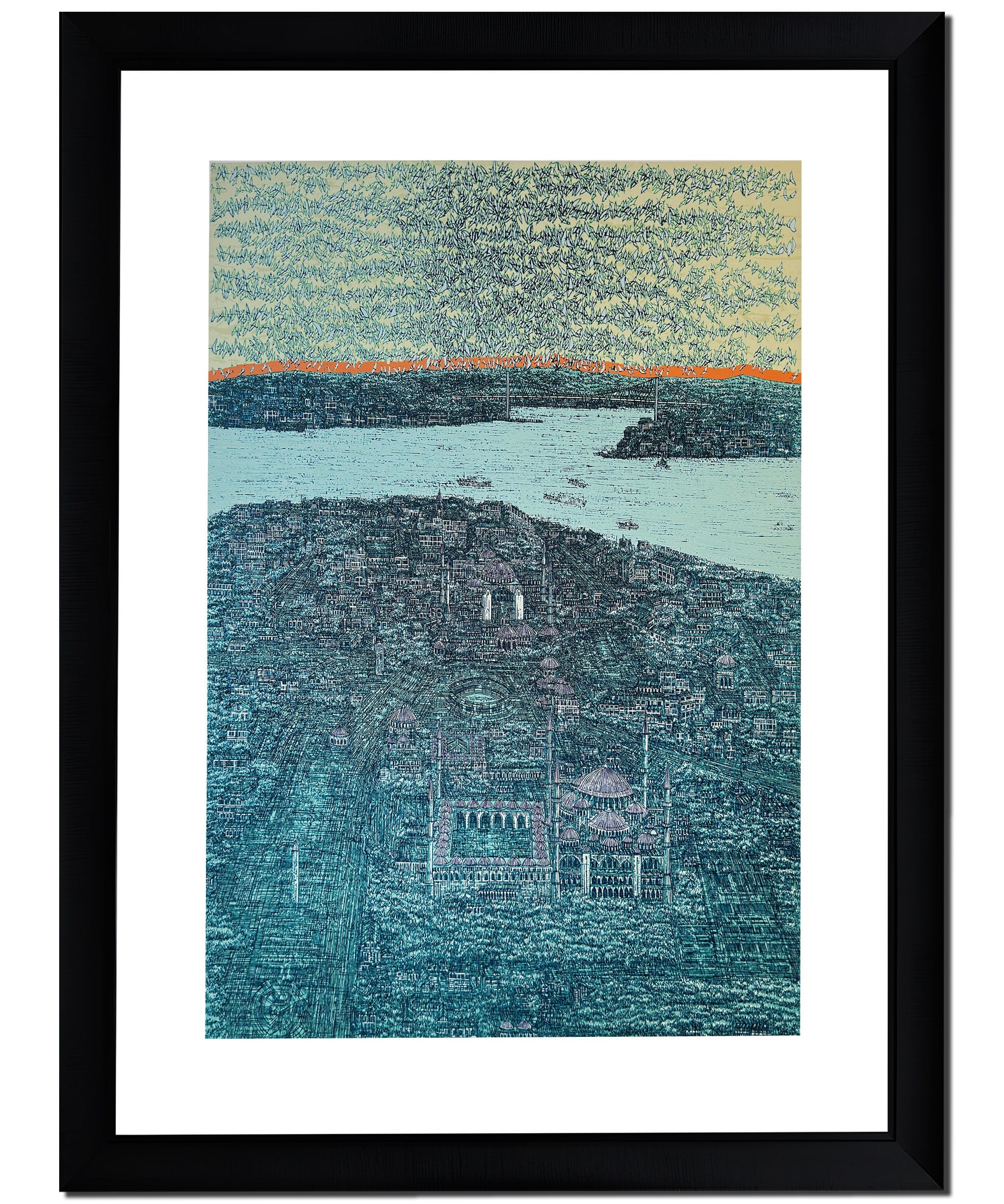 Turkuaz İstanbul da Kuşlar 28/100  | DEVRİM ERBİL GICLÉE  BASKI