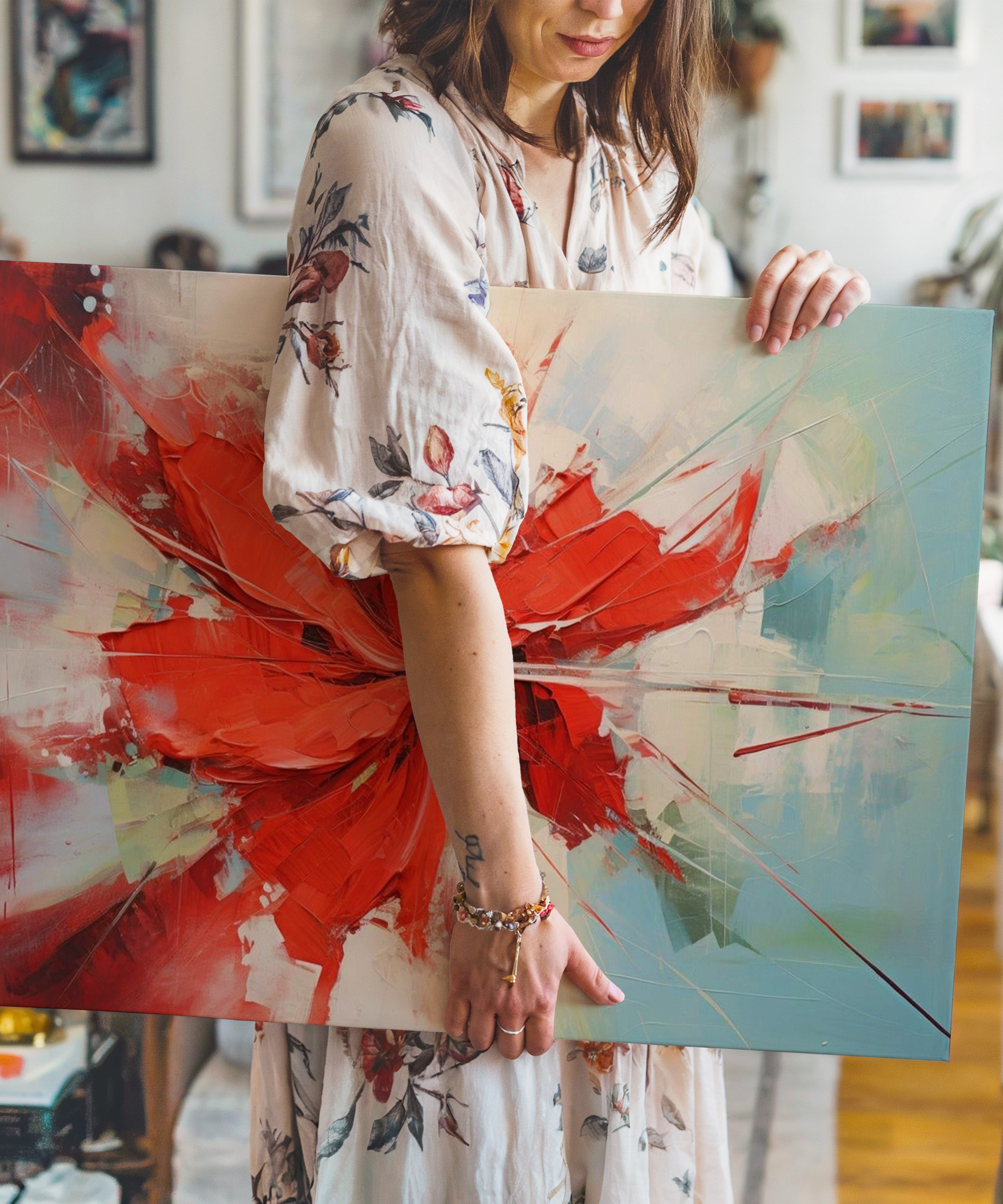 Tutkunun Çiçeği | Yağlı Boya Dokulu Canvas Baskı