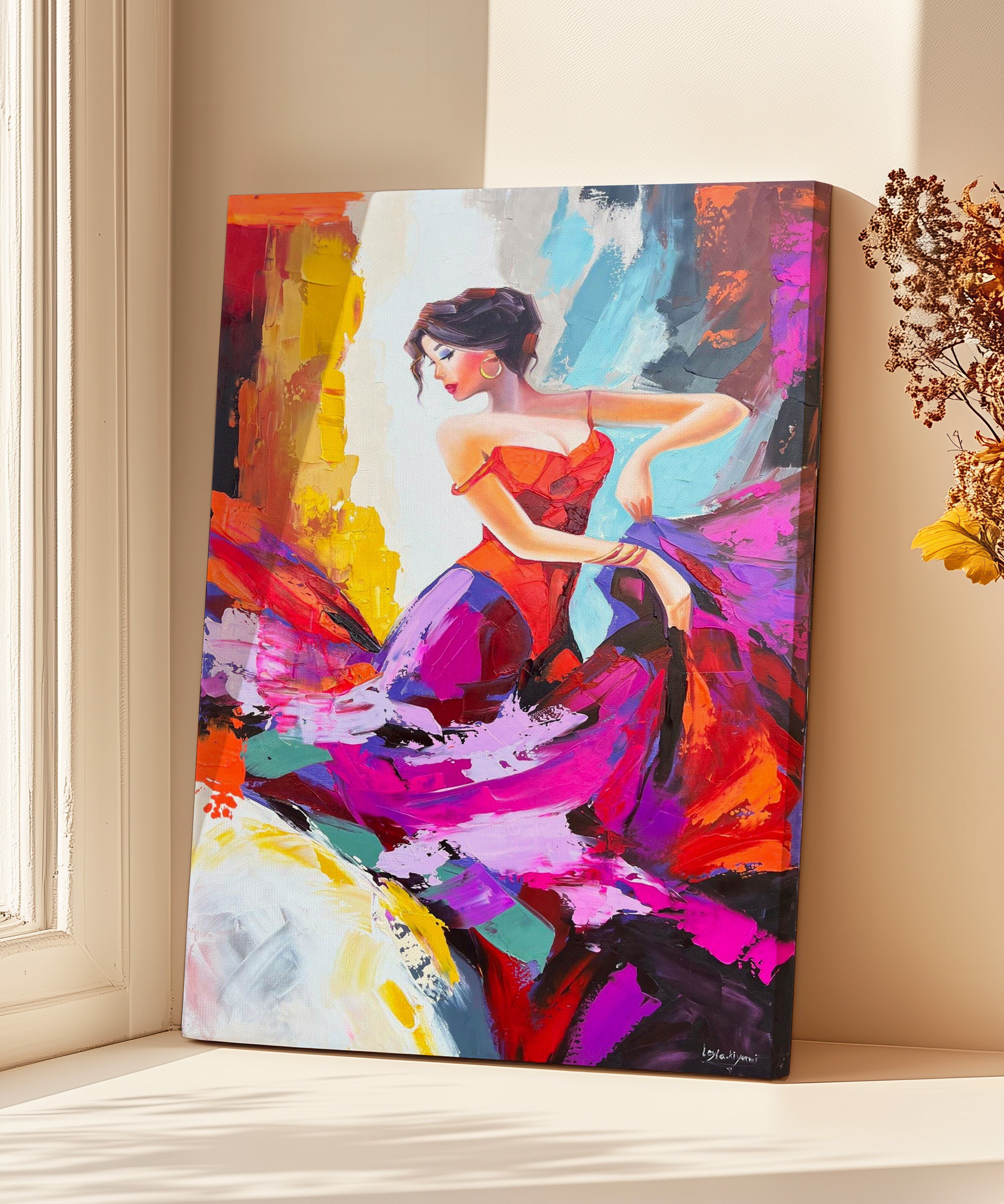 Tutkunun Dansı | Yağlı Boya Dokulu Canvas Baskı