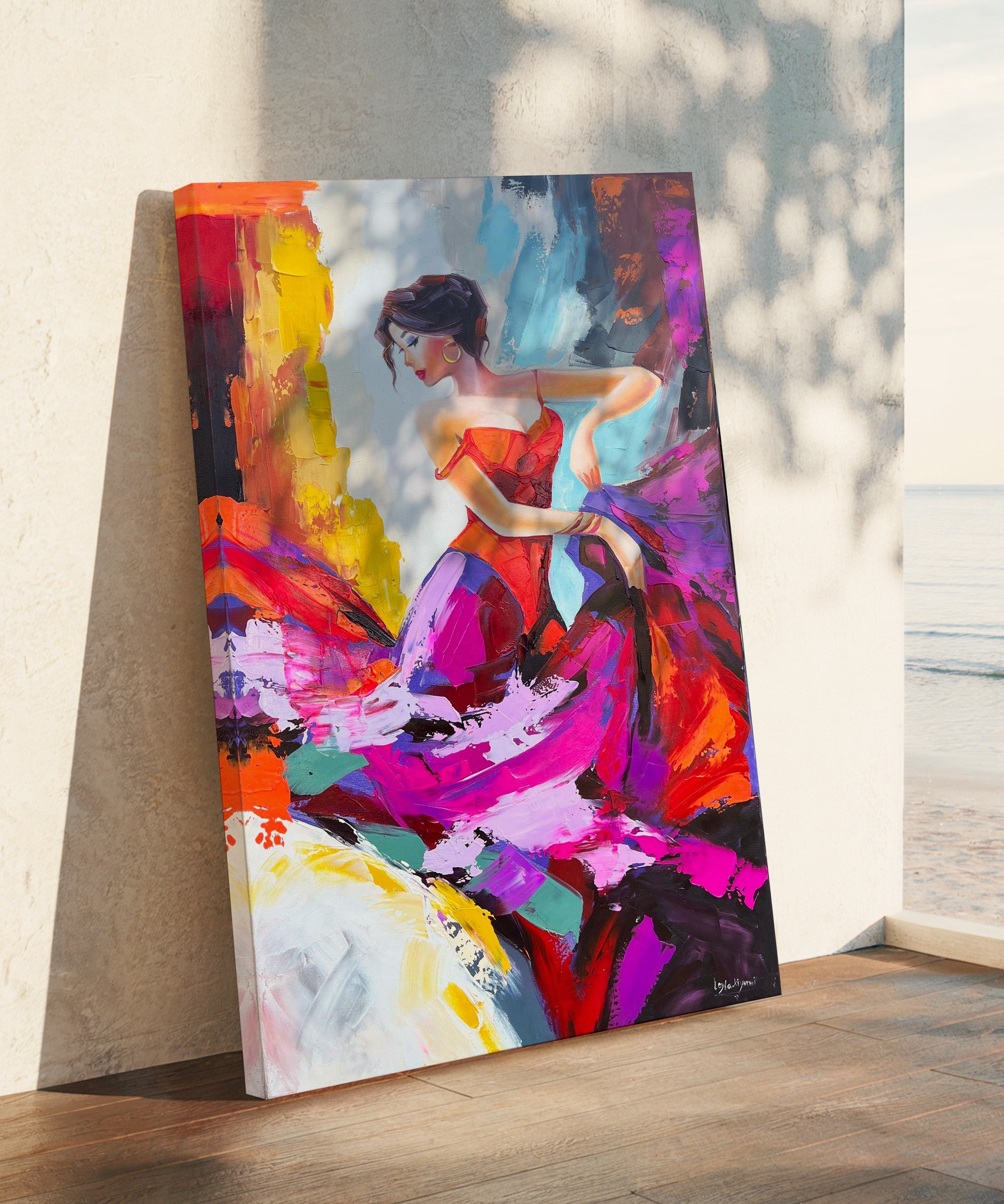 Tutkunun Dansı | Yağlı Boya Dokulu Canvas Baskı