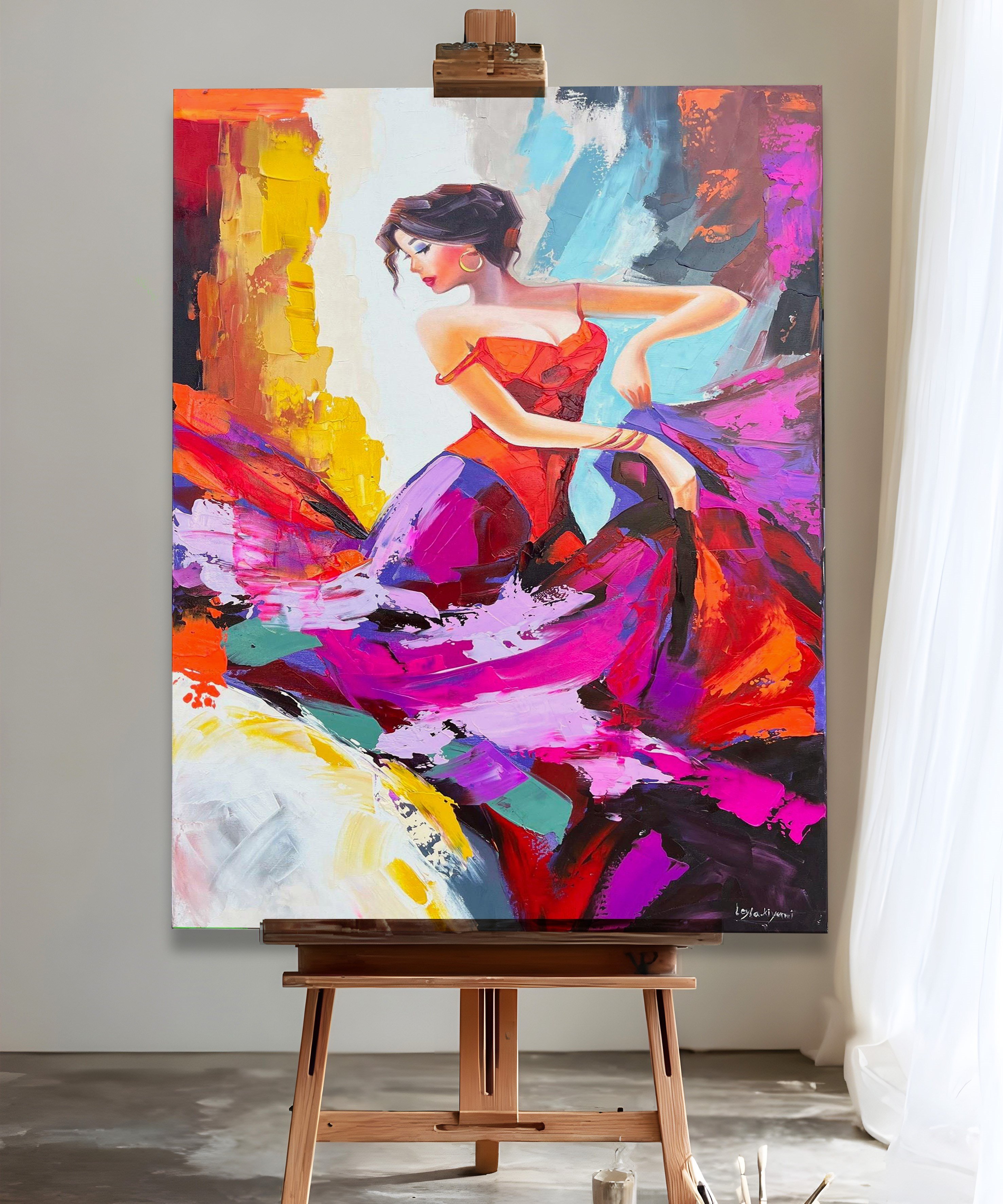 Tutkunun Dansı | Yağlı Boya Dokulu Canvas Baskı