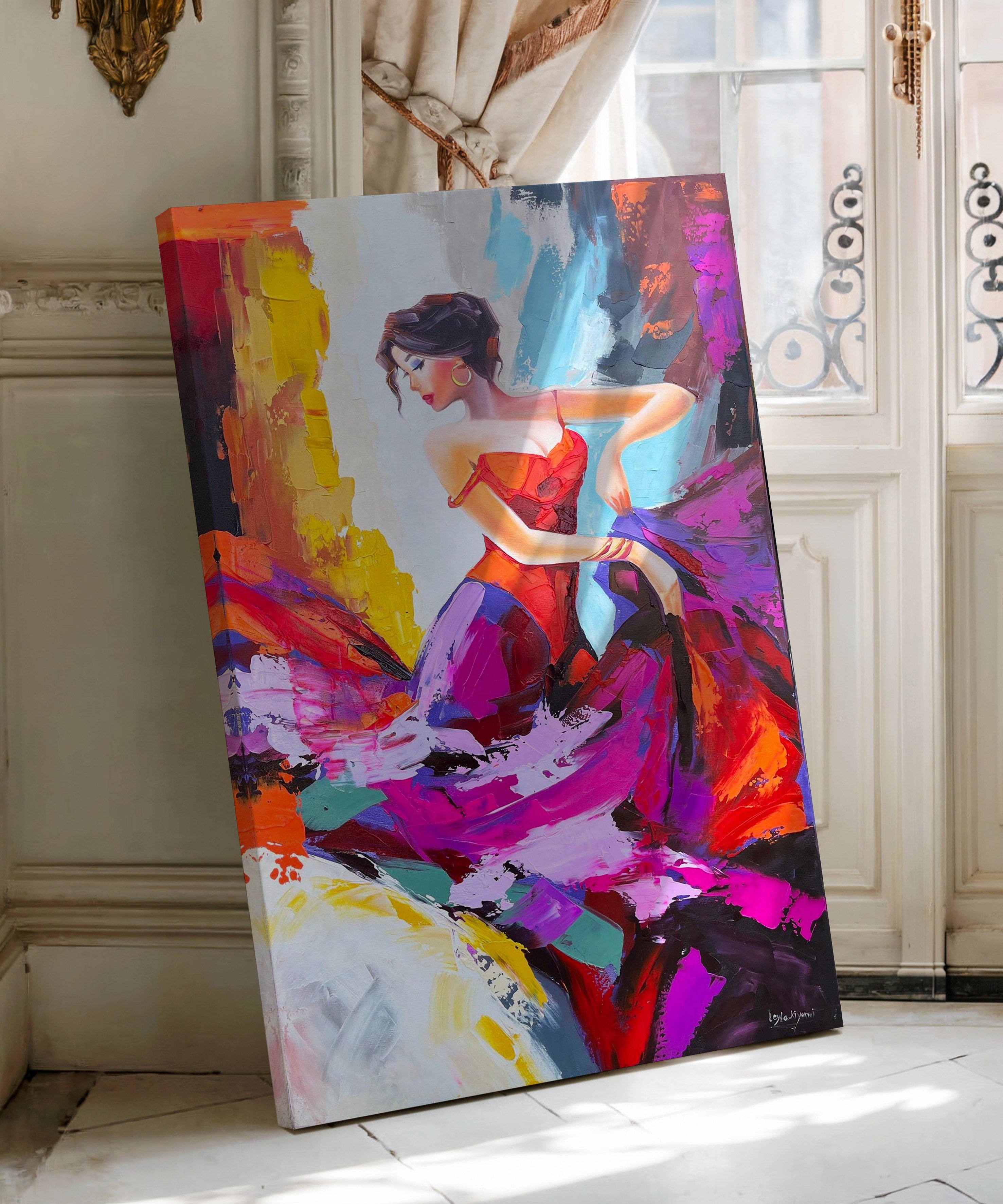 Tutkunun Dansı | Yağlı Boya Dokulu Canvas Baskı