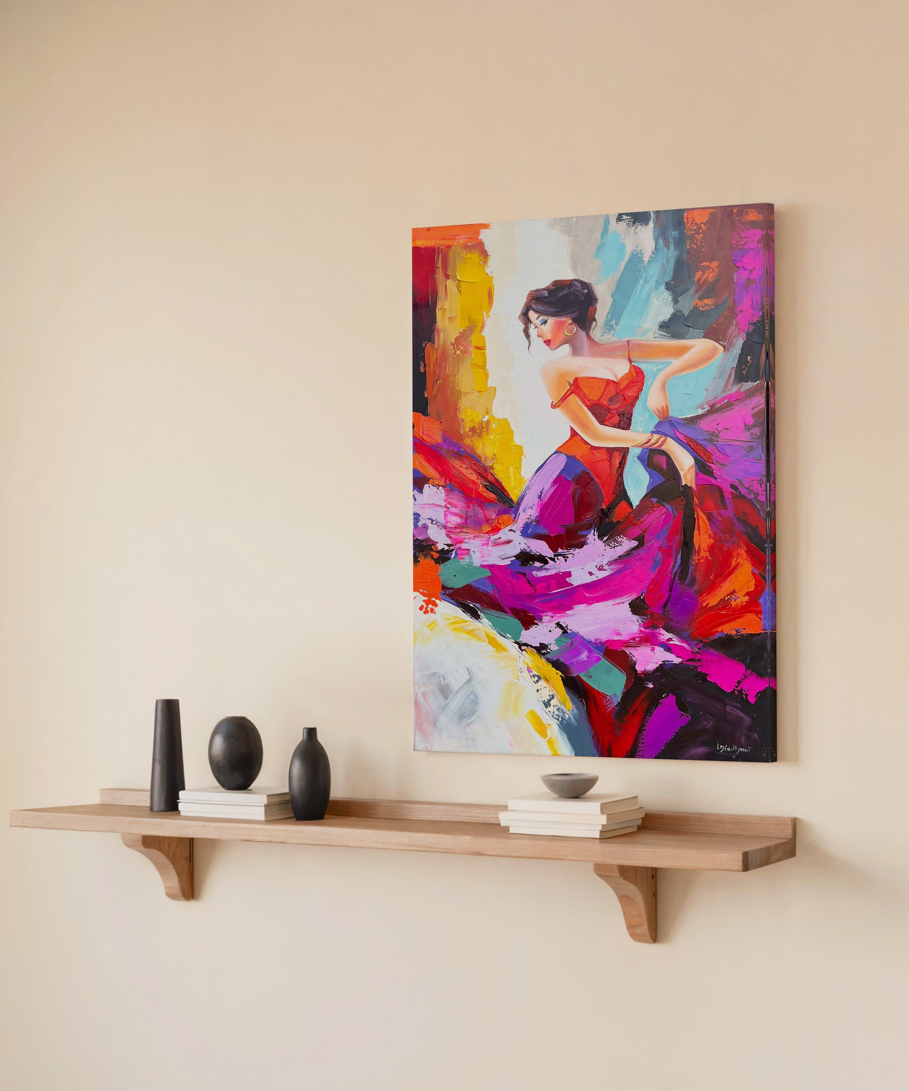 Tutkunun Dansı | Yağlı Boya Dokulu Canvas Baskı