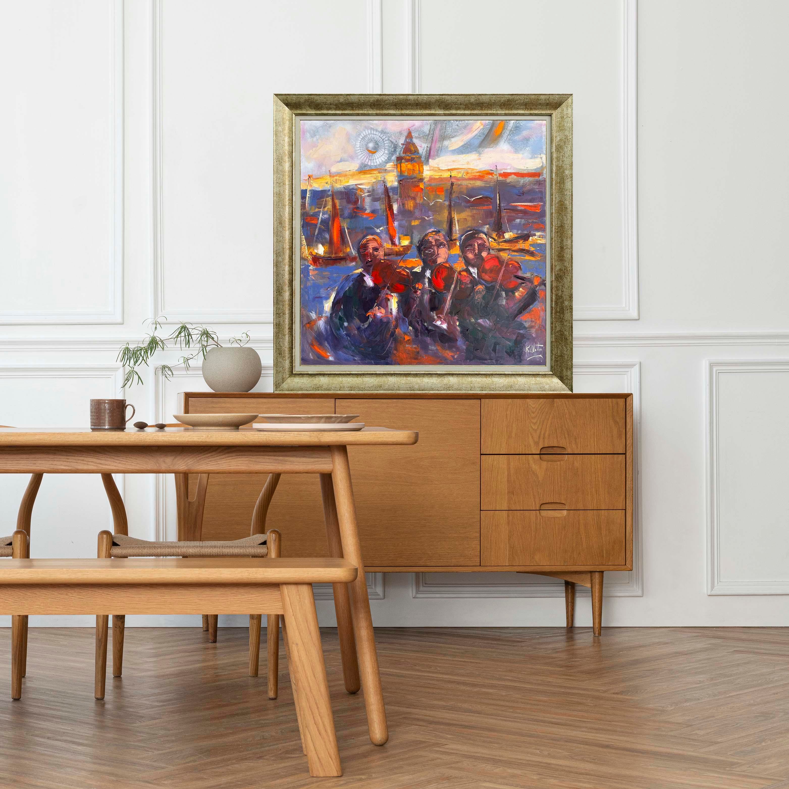 Üç Adam Galata Senfonisi   | Yağlı Boya Tablo 