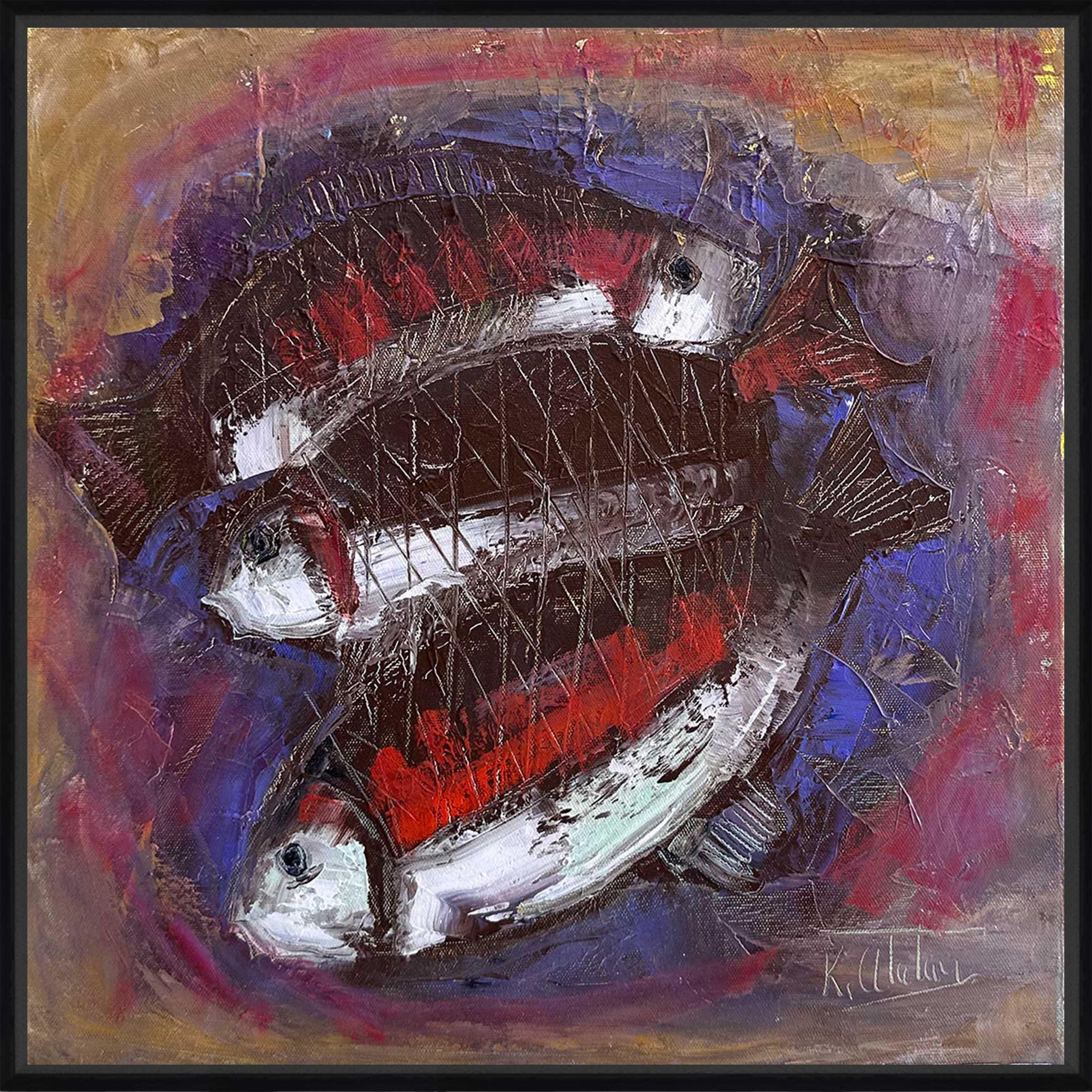 Üç Balık  | Yağlı Boya Tablo 