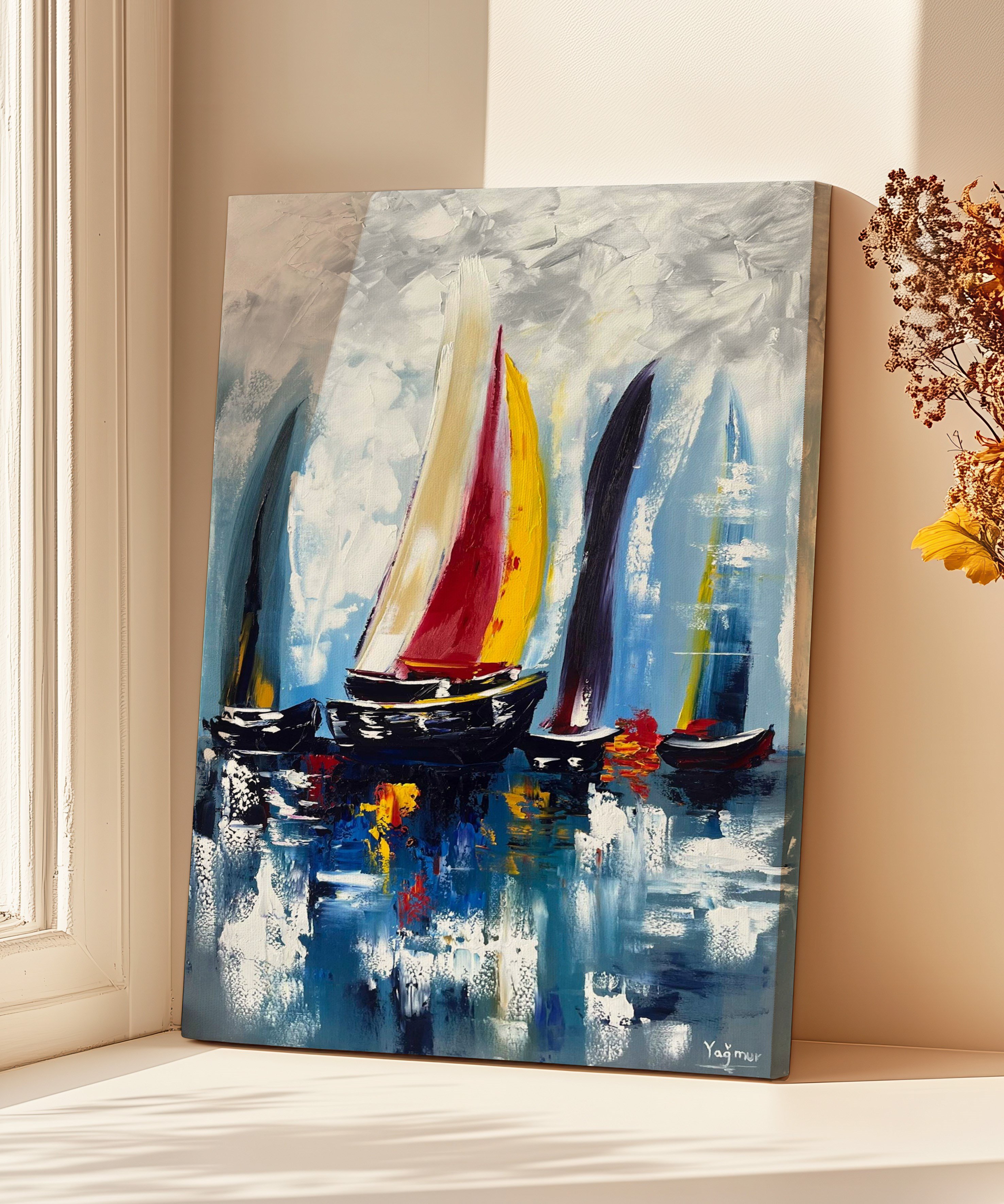 Ufka Yolculuk | Yağlı Boya Dokulu Canvas Baskı