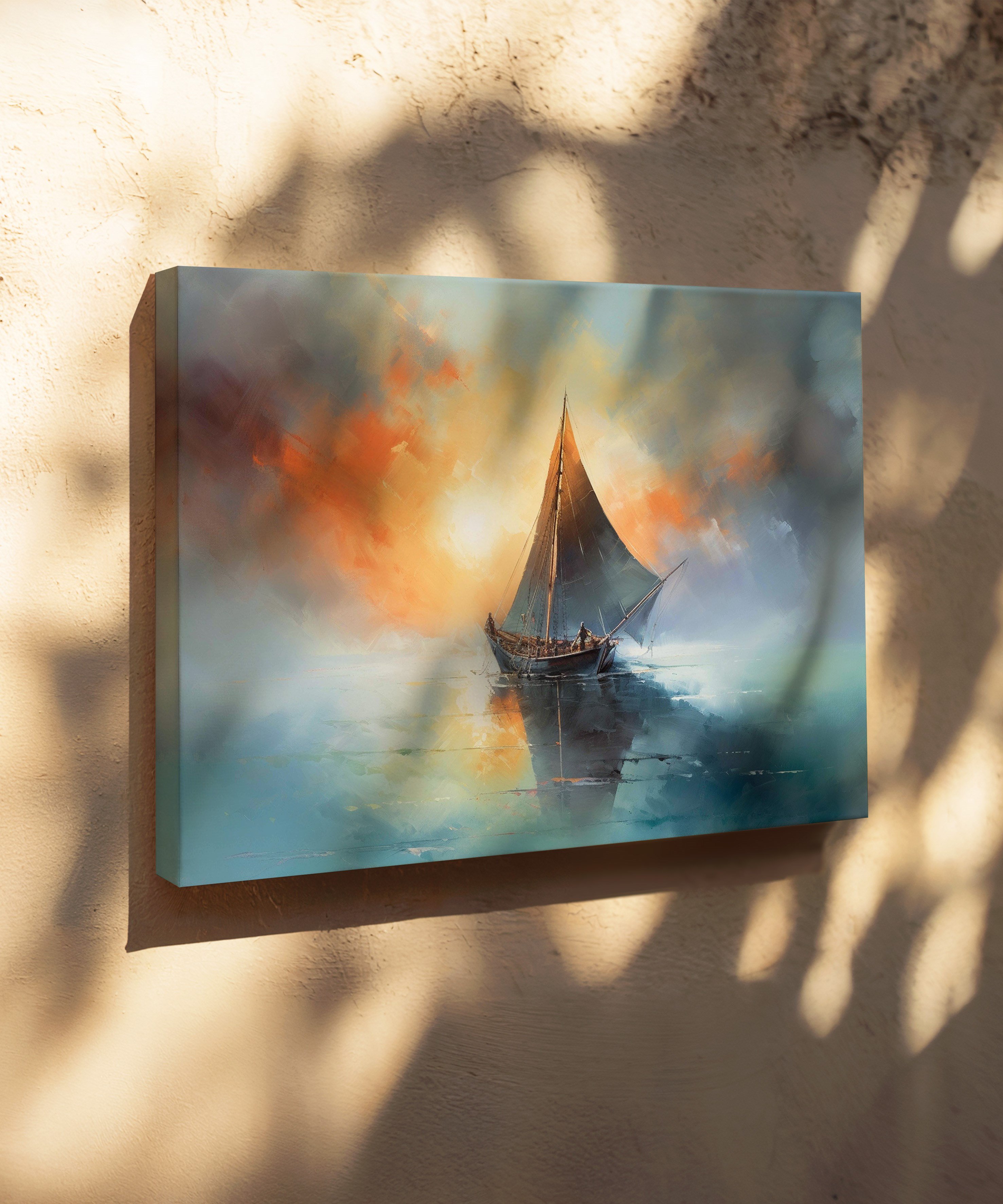 Ufka Yolculuk | Yağlı Boya Dokulu Canvas Baskı