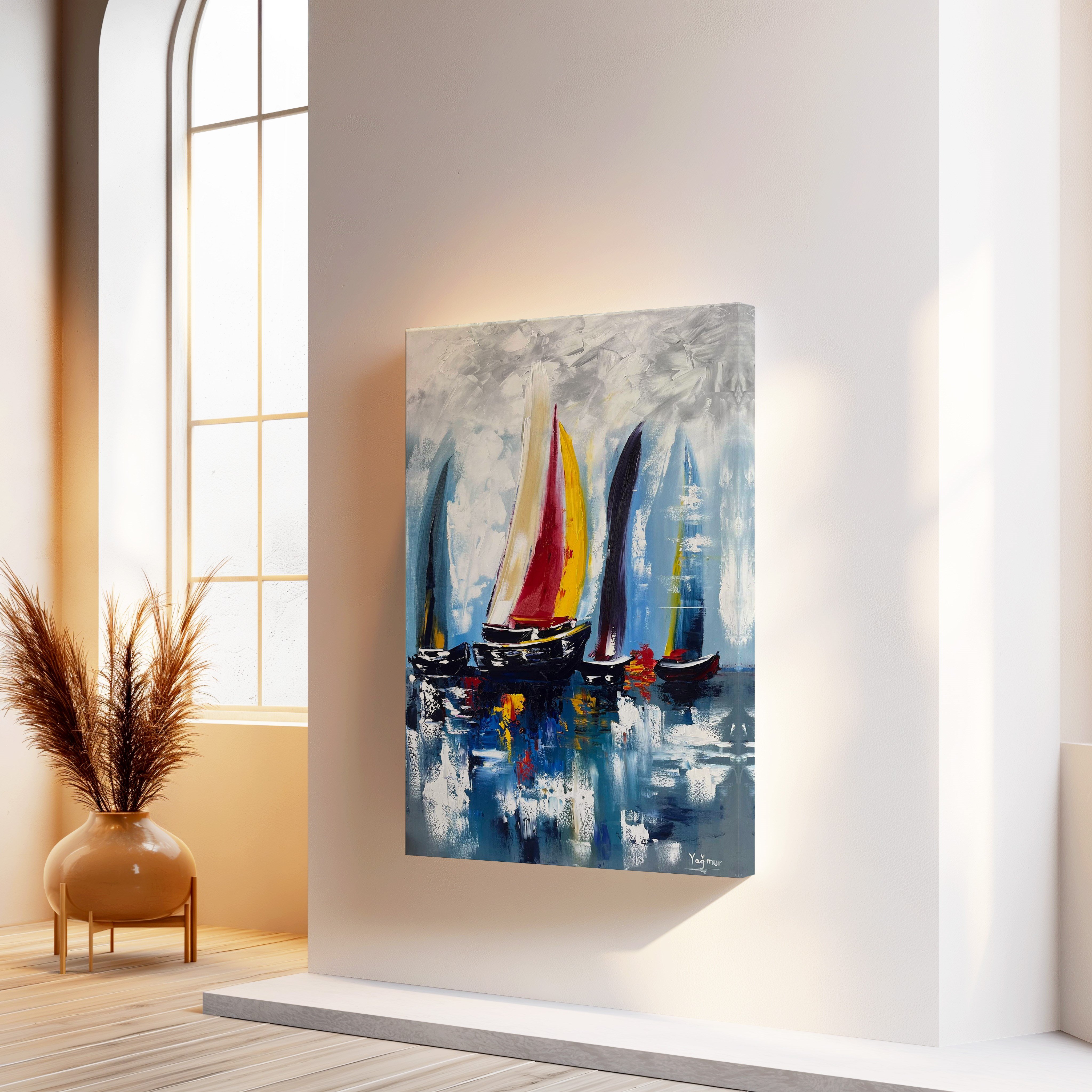 Ufka Yolculuk | Yağlı Boya Dokulu Canvas Baskı