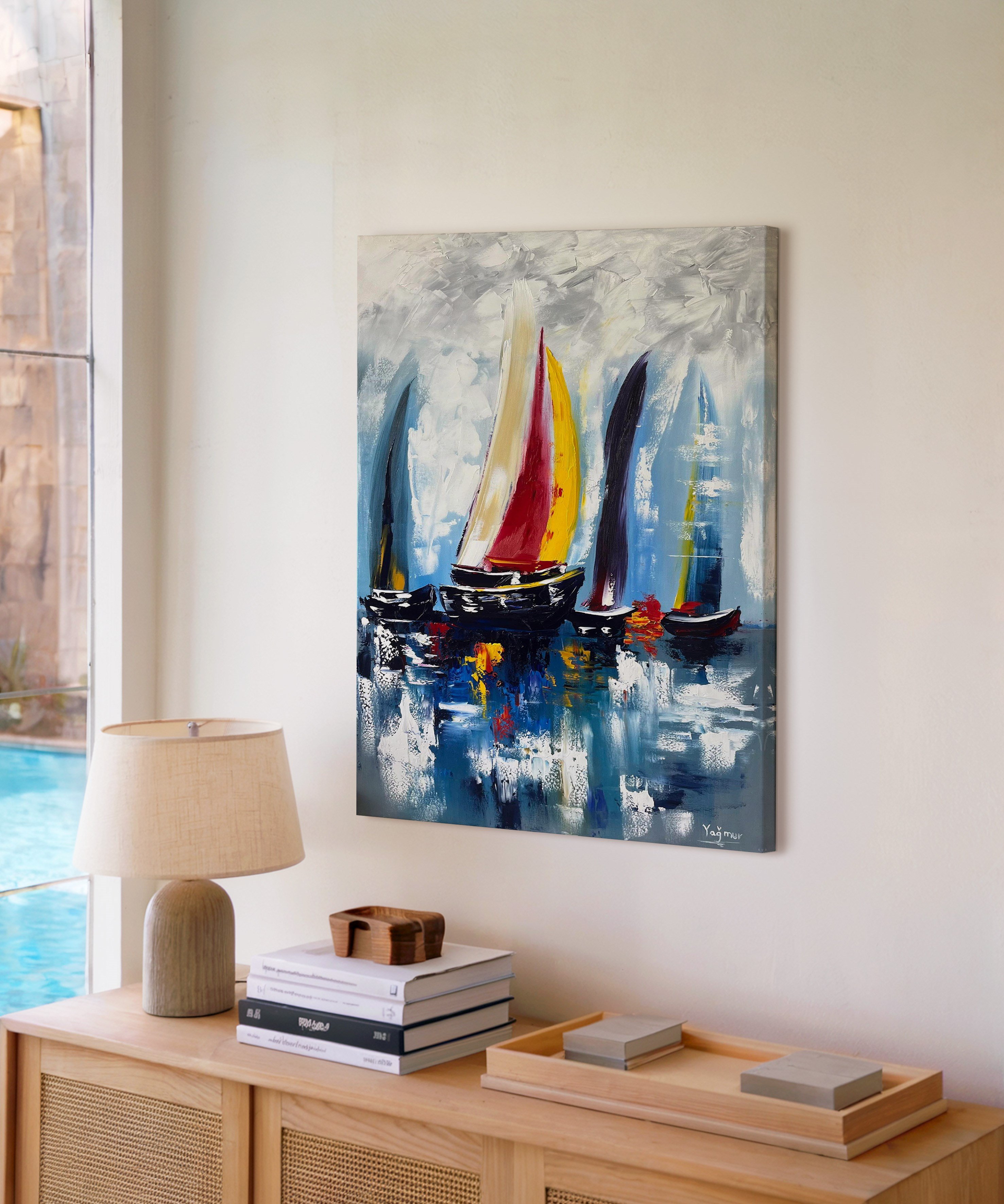 Ufka Yolculuk | Yağlı Boya Dokulu Canvas Baskı