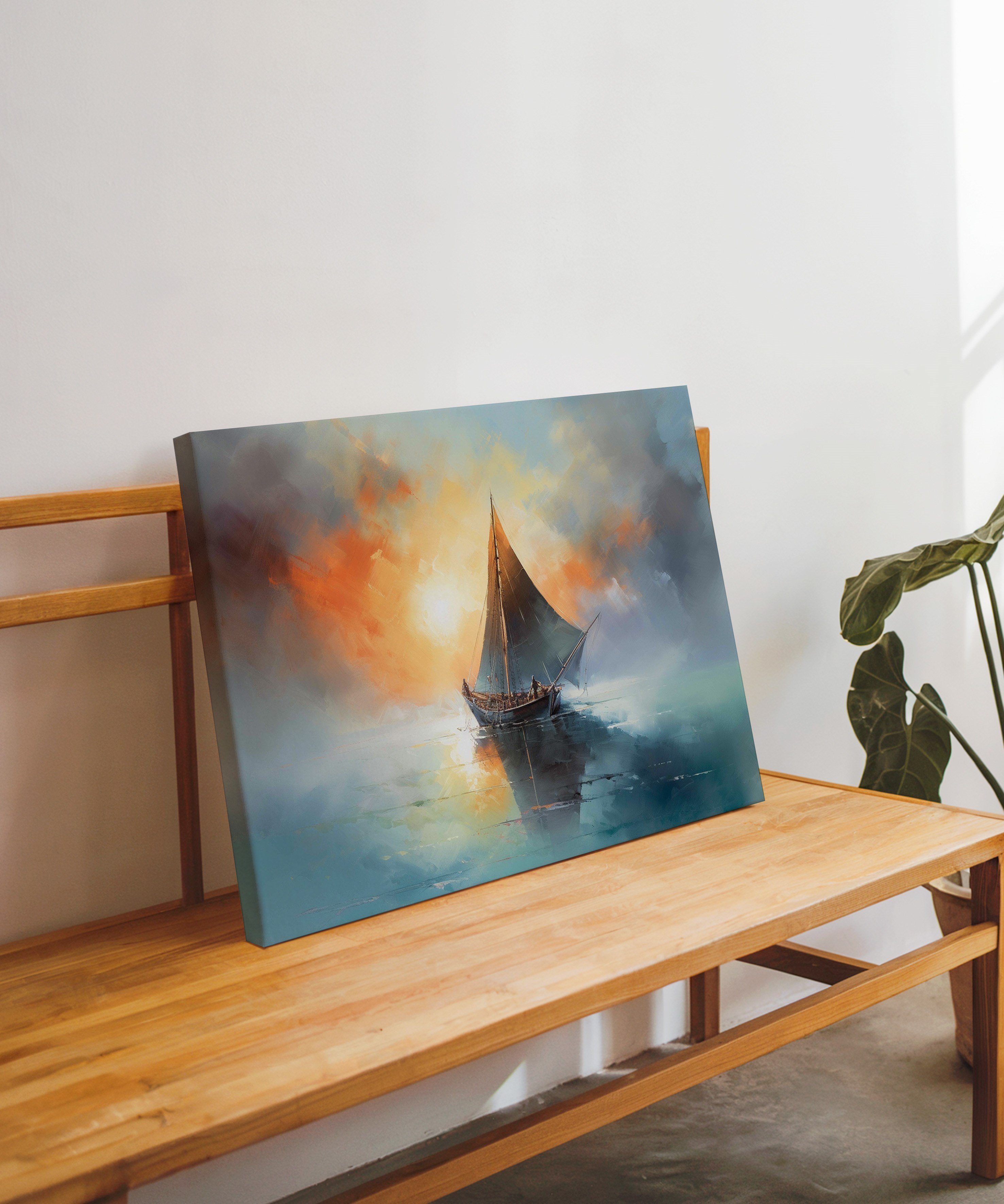 Ufka Yolculuk | Yağlı Boya Dokulu Canvas Baskı