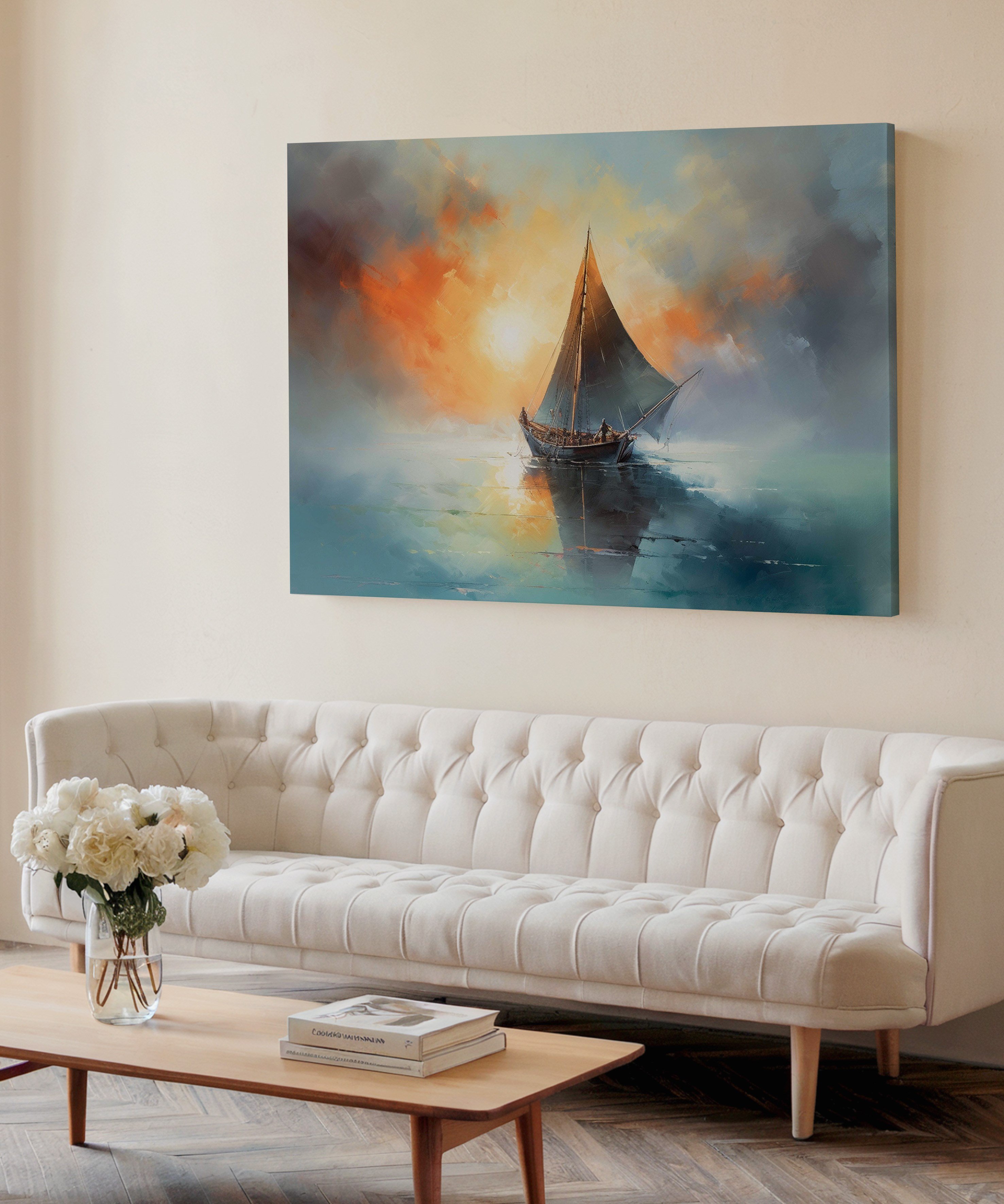 Ufka Yolculuk | Yağlı Boya Dokulu Canvas Baskı