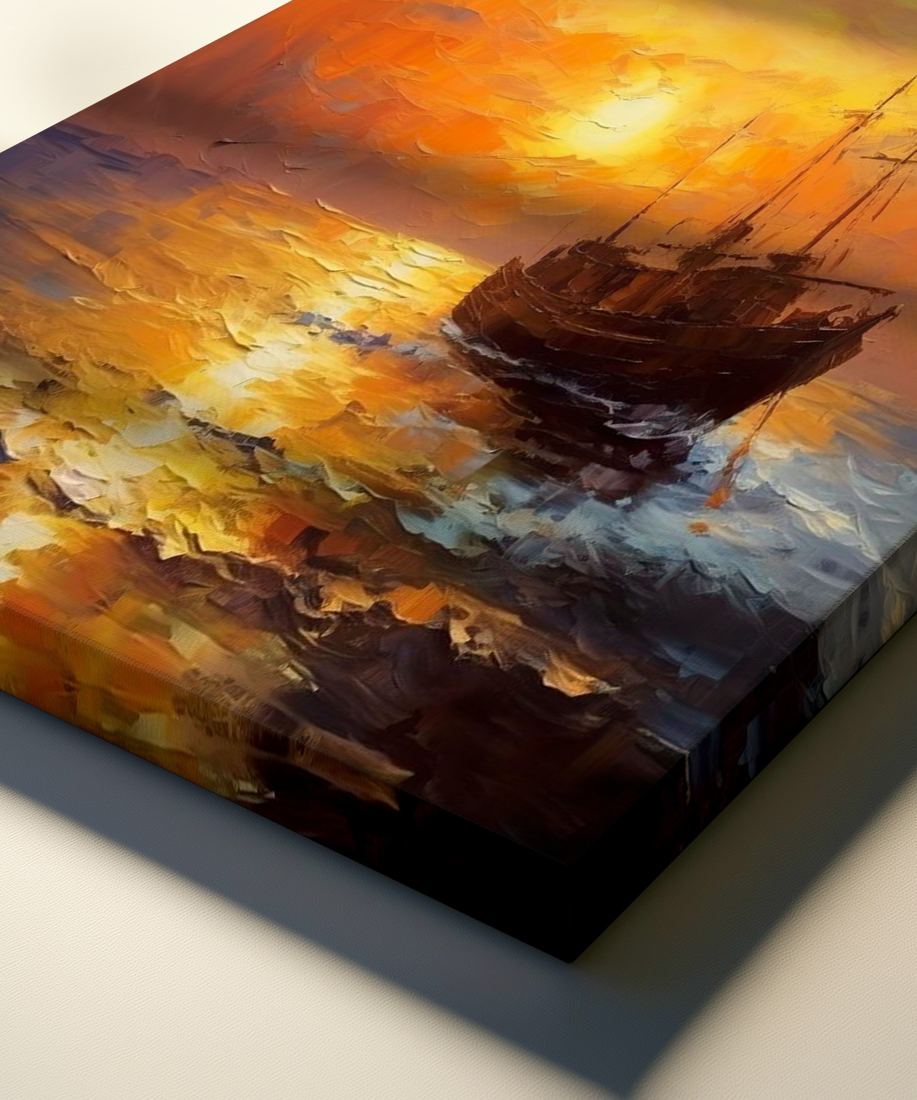 Ufkun Son Işığı | Yağlı Boya Dokulu Canvas Baskı