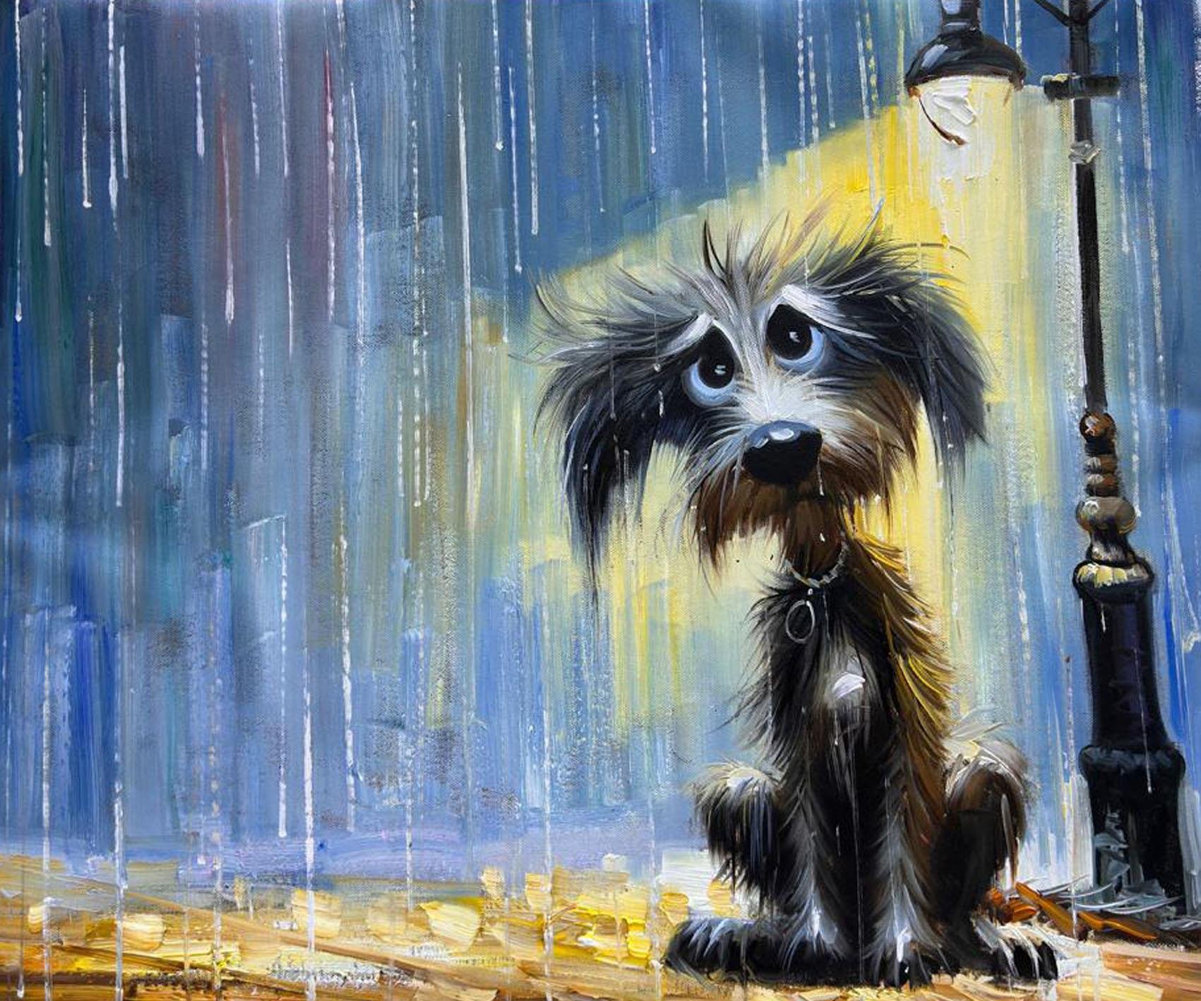 Umutlu Köpek -Yağlı Boya Tablo