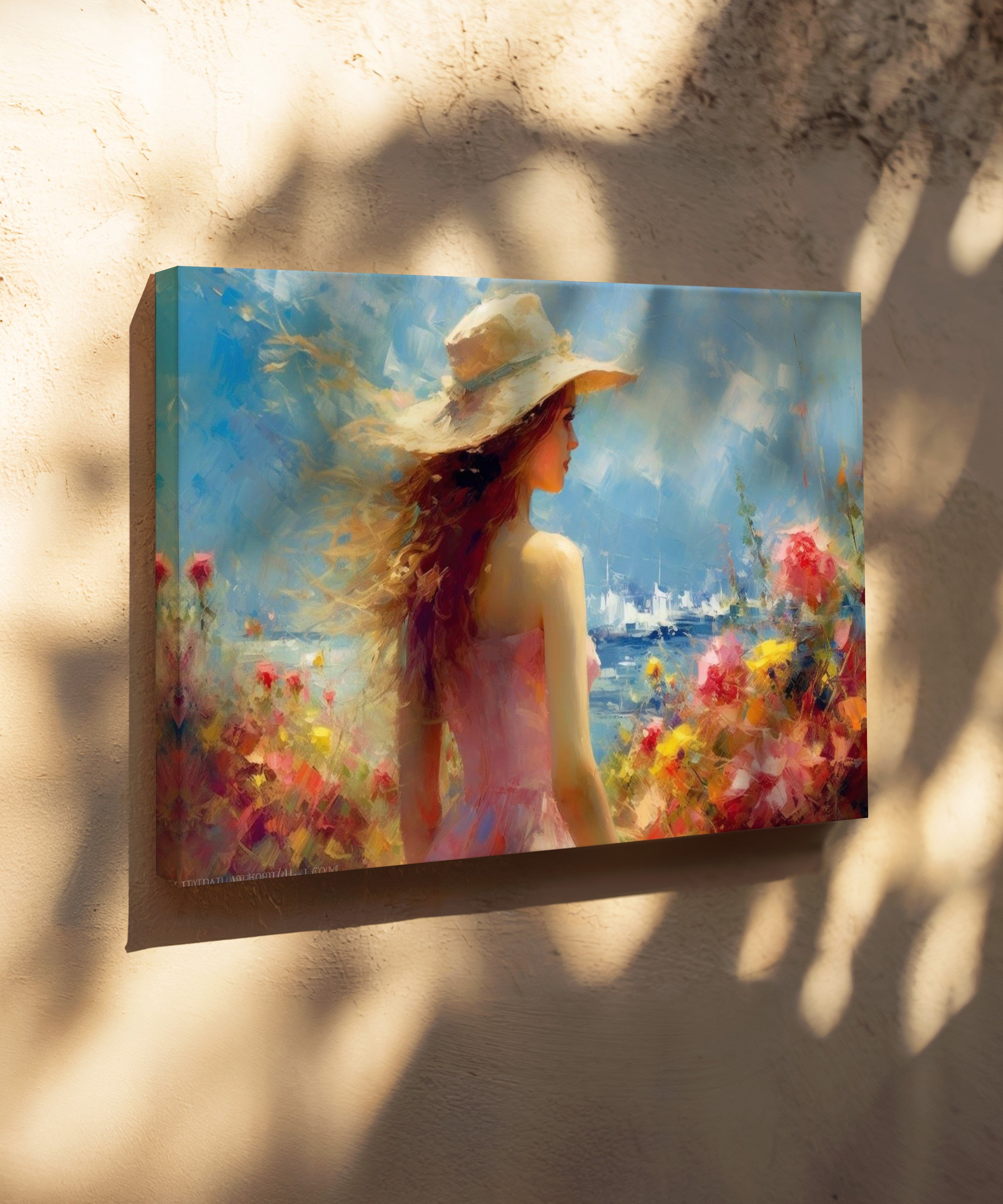 Uzaklarda | Yağlıboya dokulu canvas baskı