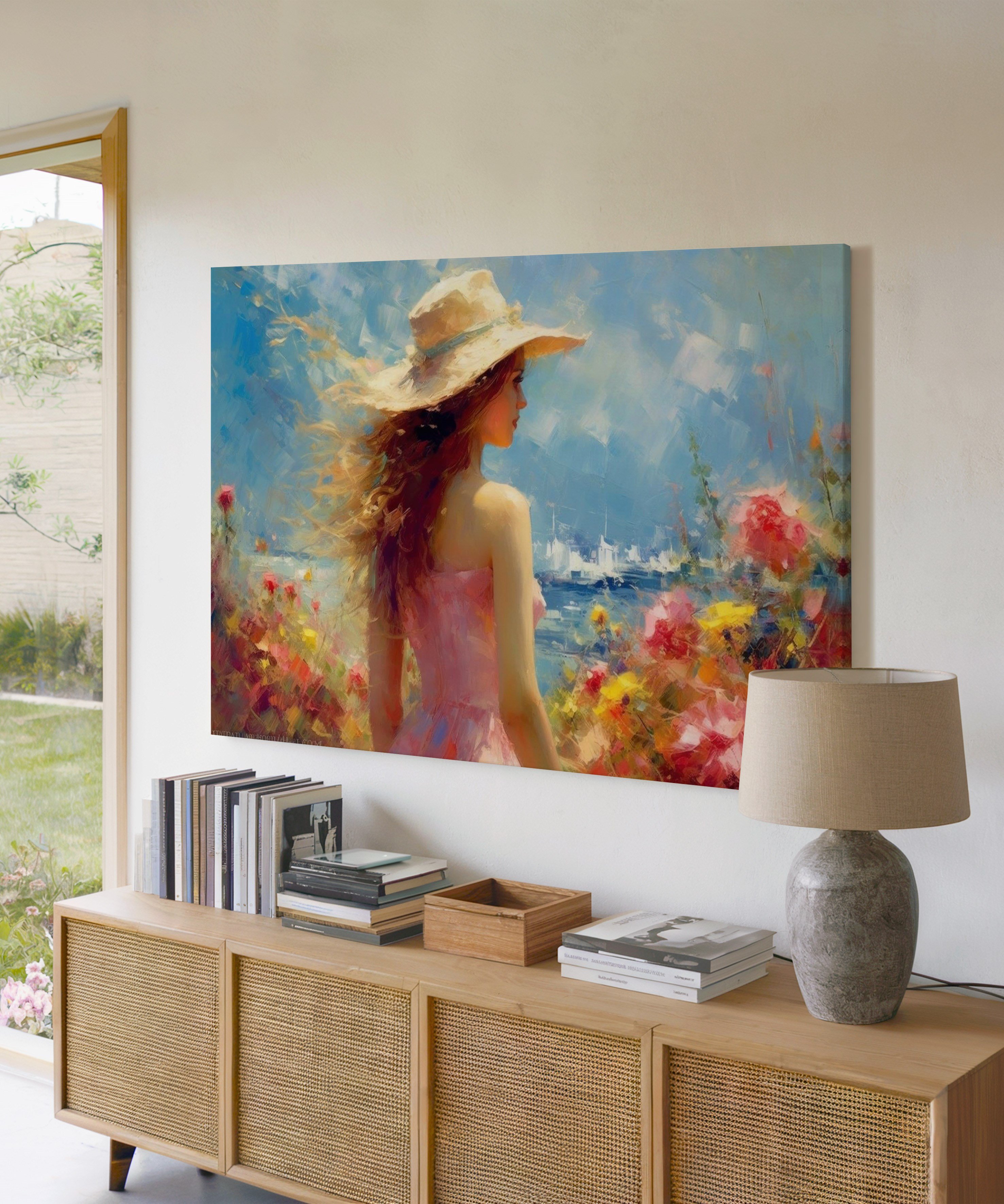 Uzaklarda | Yağlıboya dokulu canvas baskı