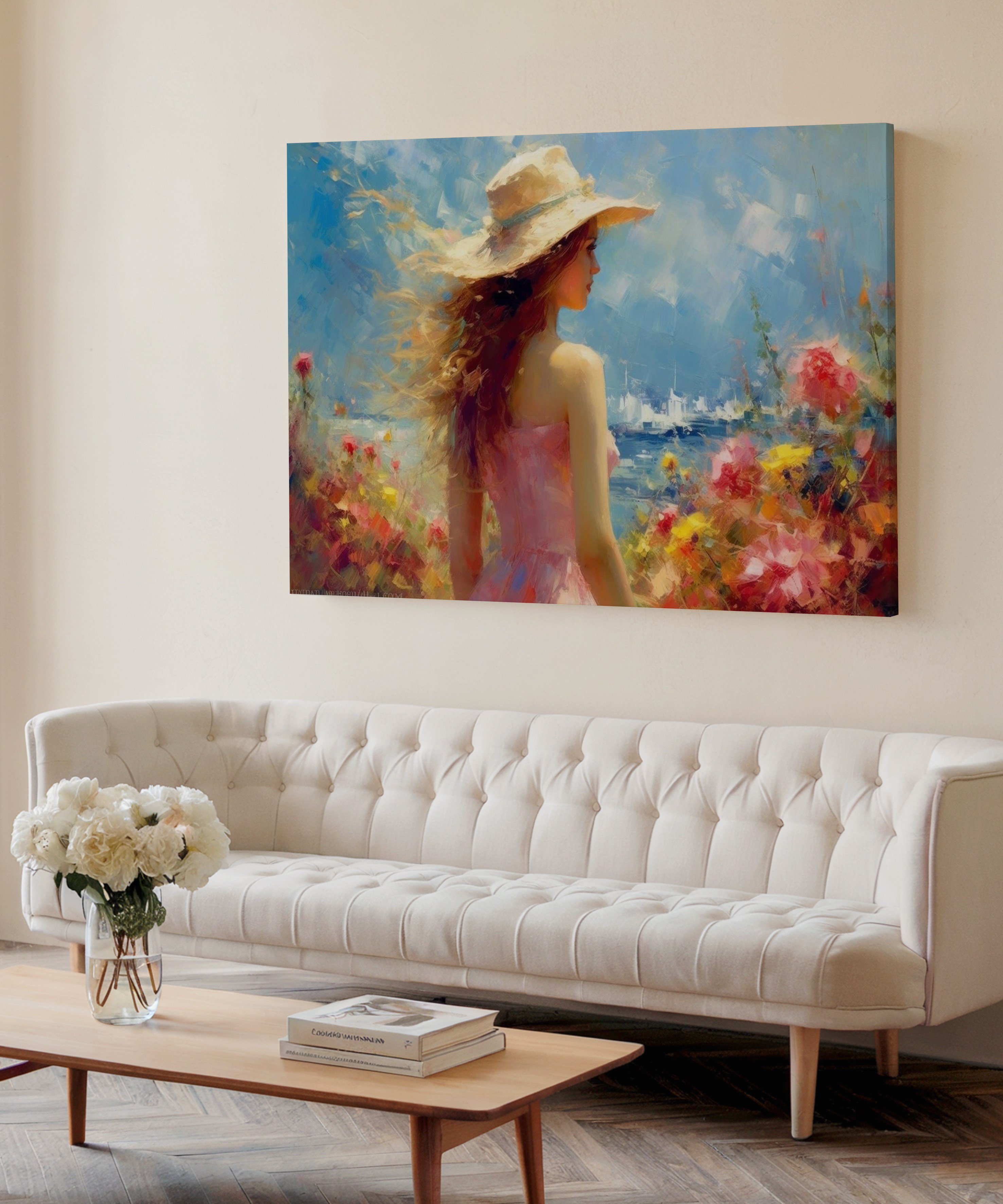 Uzaklarda | Yağlıboya dokulu canvas baskı