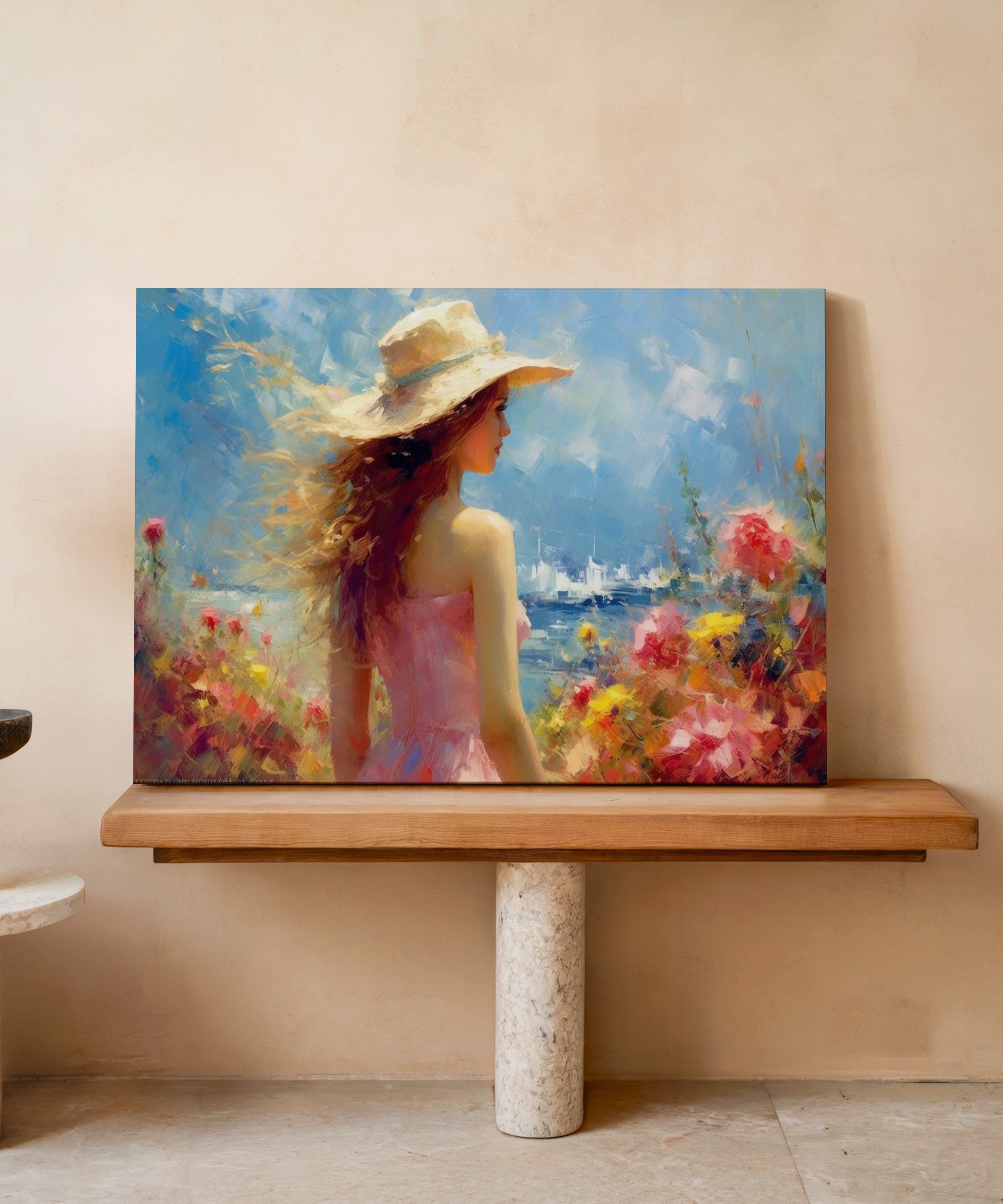 Uzaklarda | Yağlıboya dokulu canvas baskı
