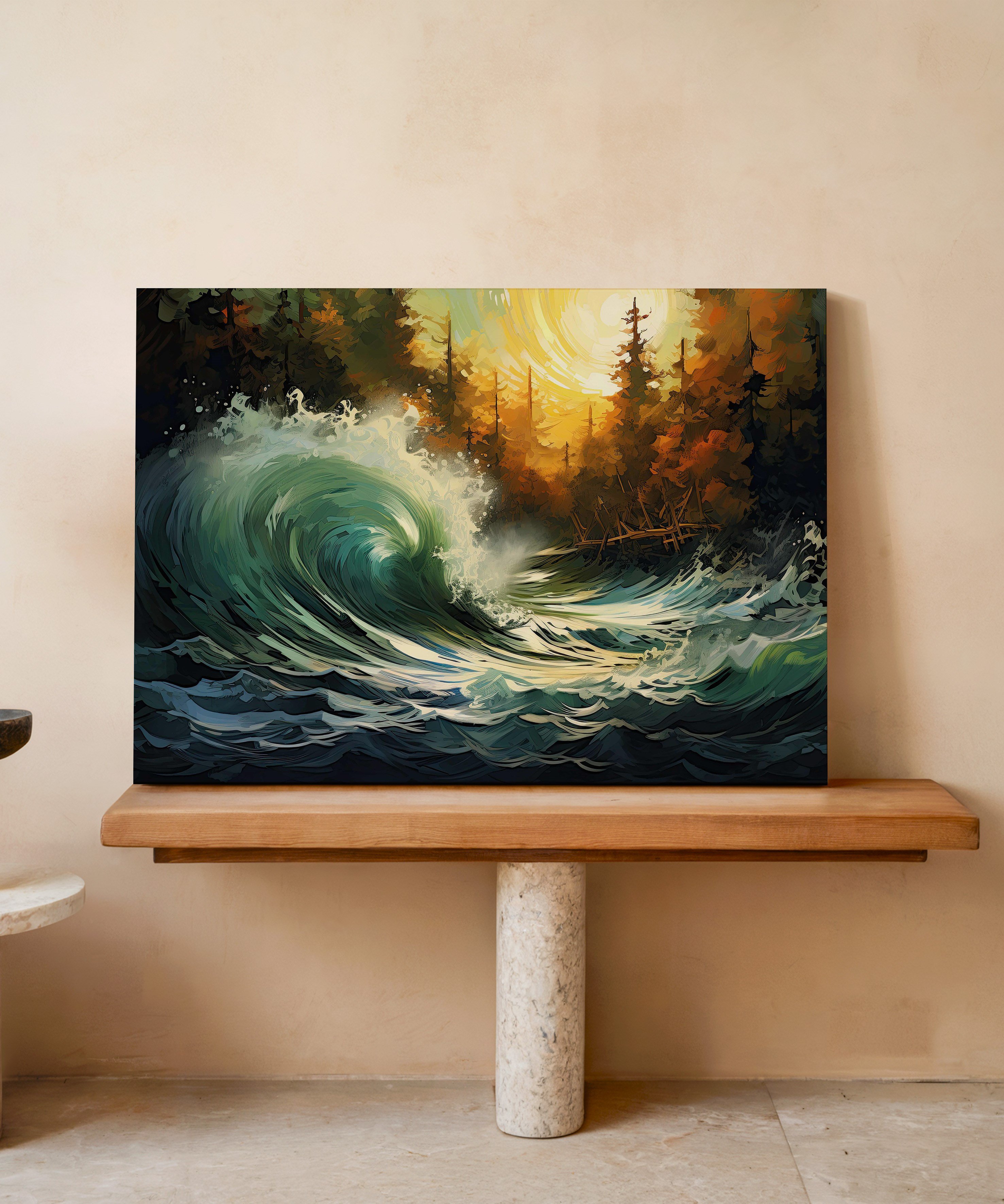 Wave Power 2 | Yağlıboya dokulu canvas baskı