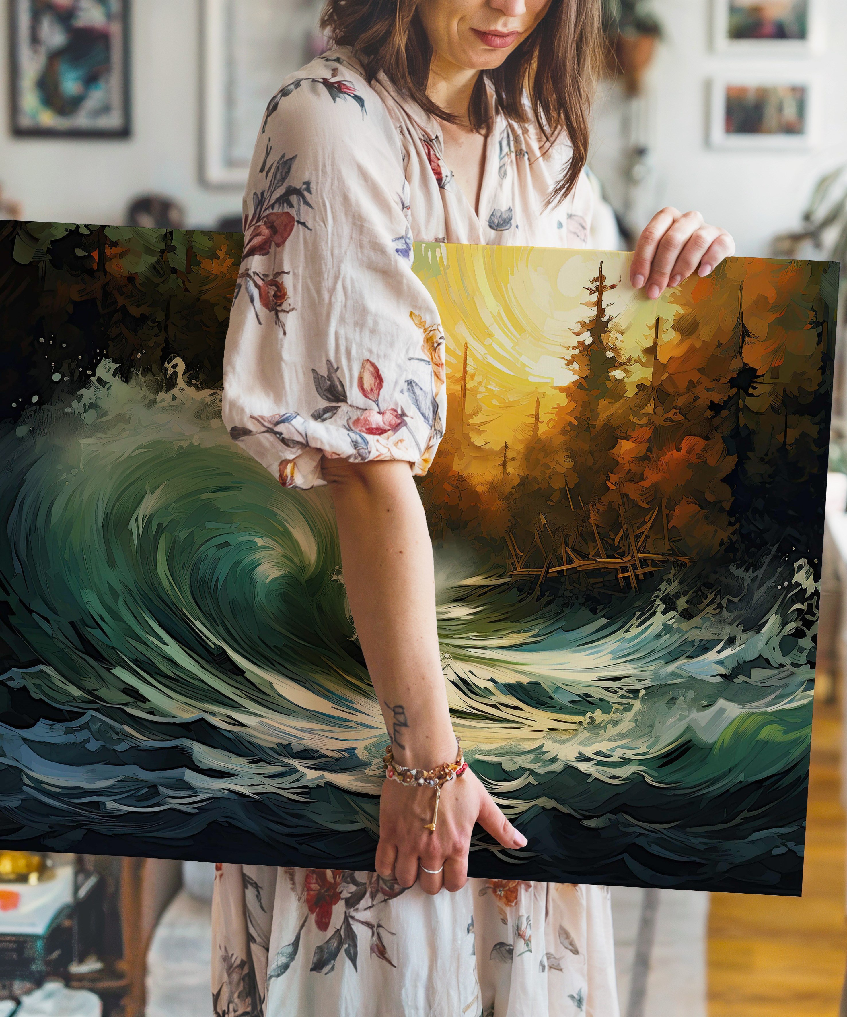 Wave Power 2 | Yağlıboya dokulu canvas baskı