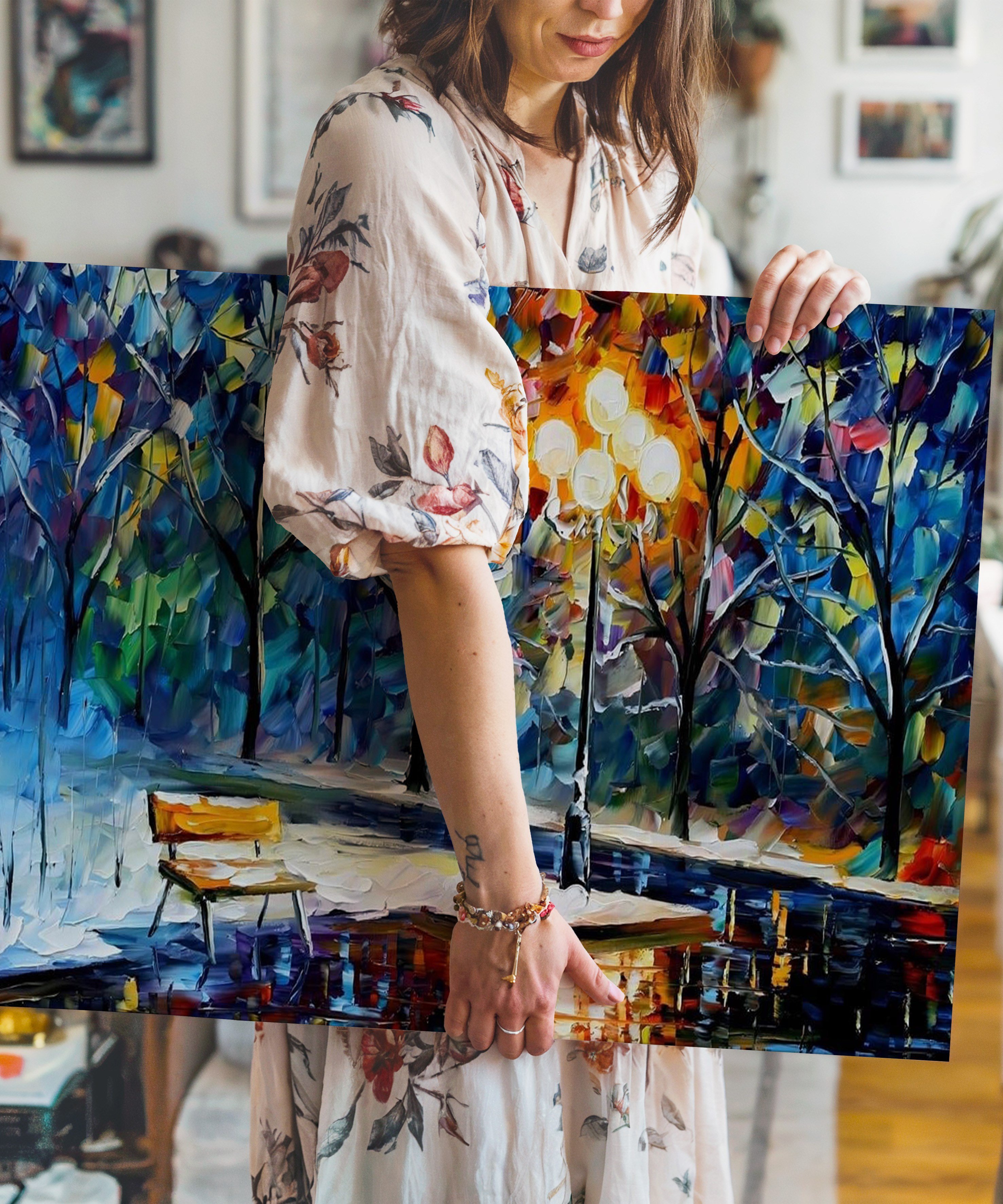 Yalnız Işık | Yağlı Boya Dokulu Canvas Baskı