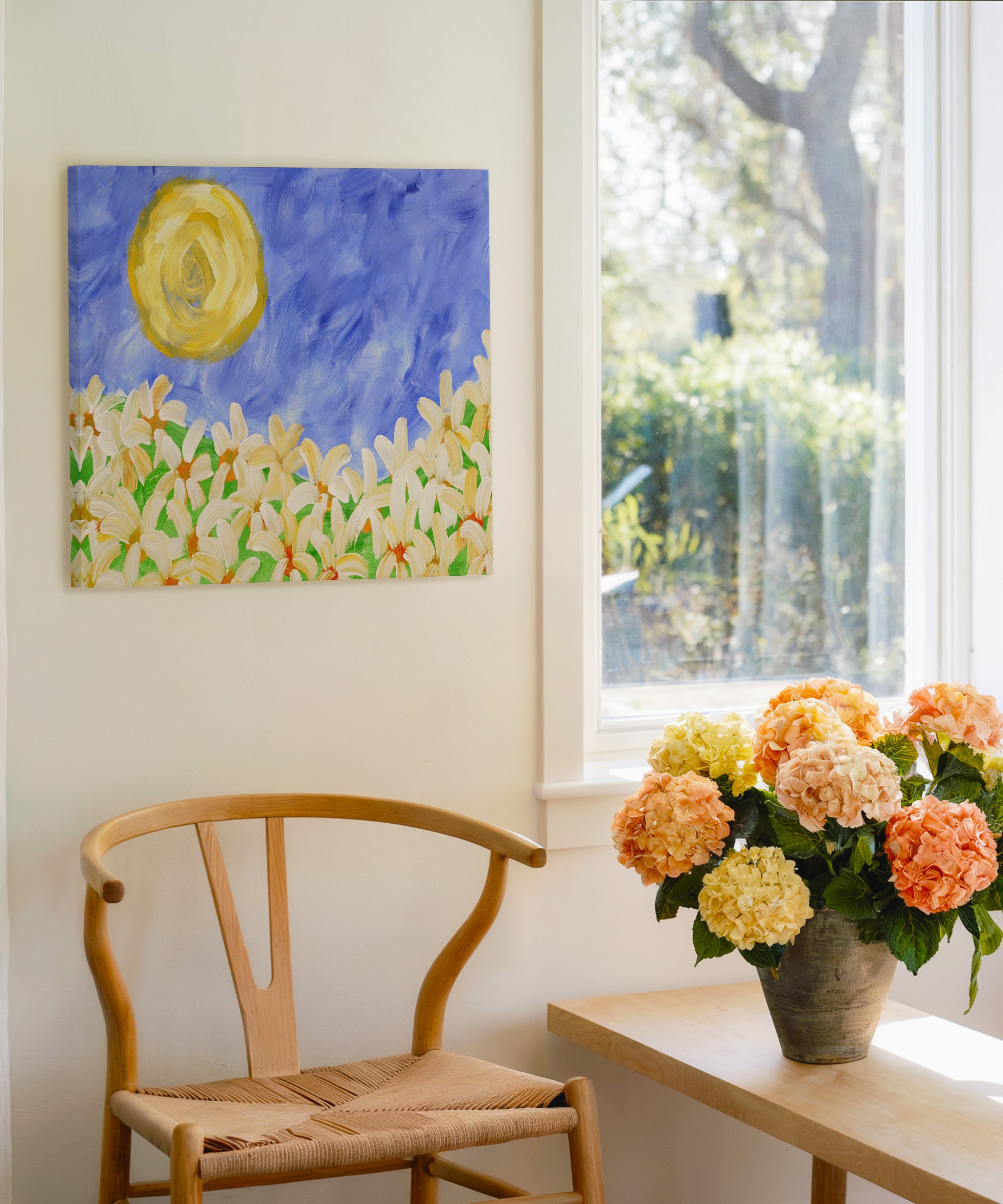 Yaz Güneşi | Yağlıboya dokulu canvas baskı
