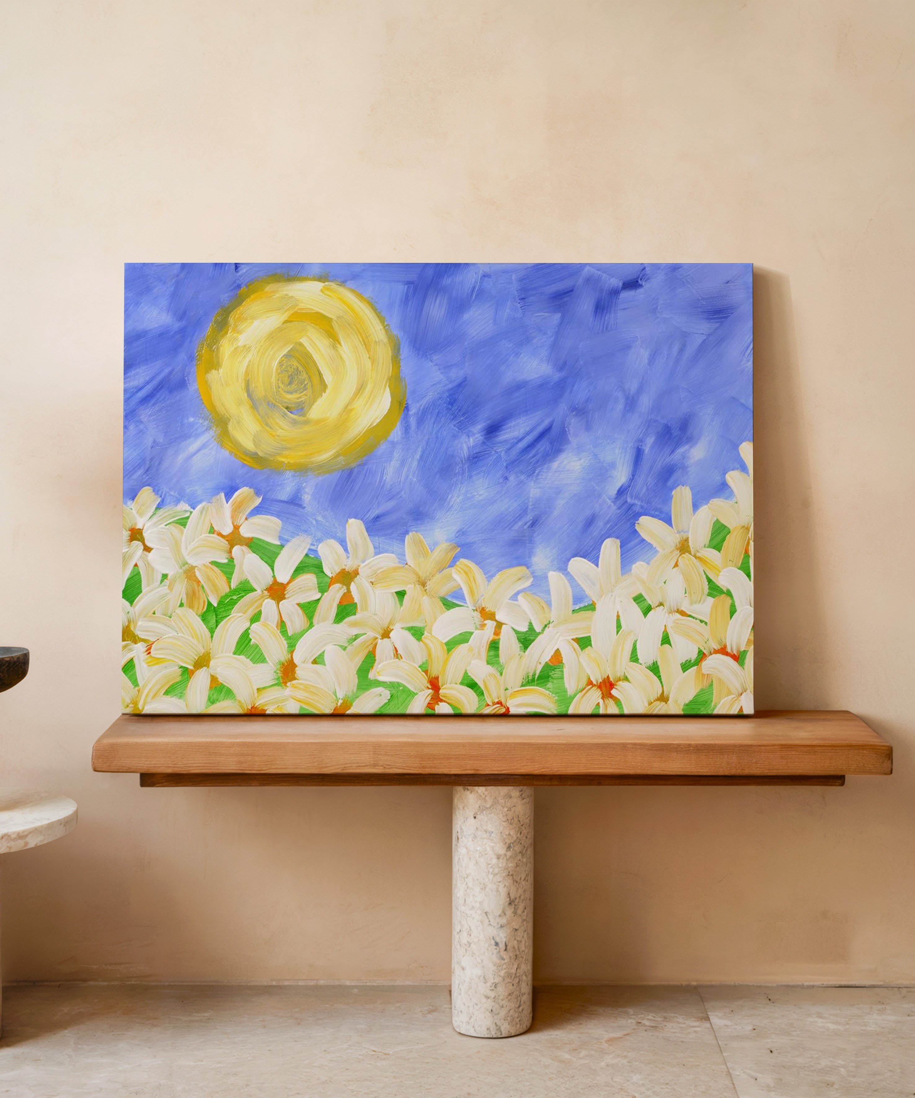 Yaz Güneşi | Yağlıboya dokulu canvas baskı