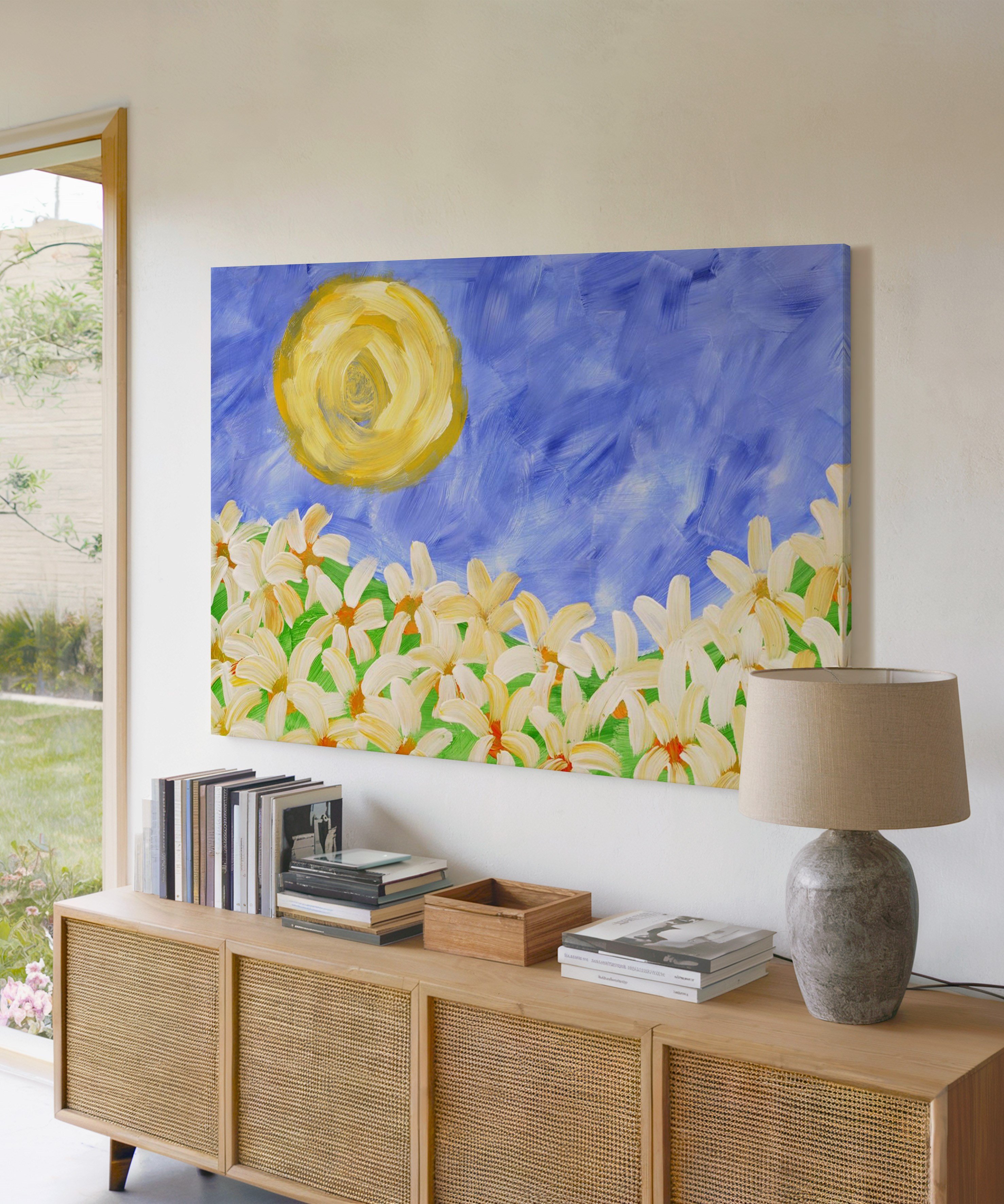 Yaz Güneşi | Yağlıboya dokulu canvas baskı