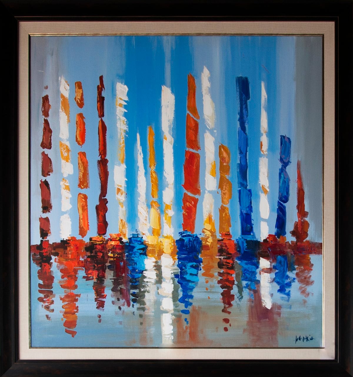 Yelkenler Silüet | Yağlı Boya TabloModern