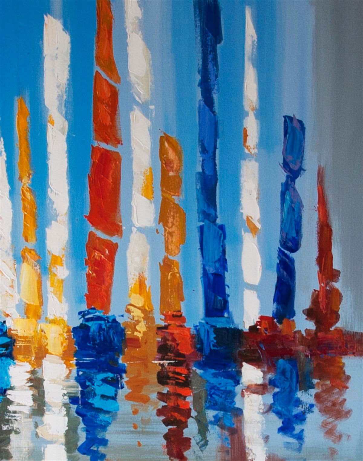 Yelkenler Silüet | Yağlı Boya TabloModern