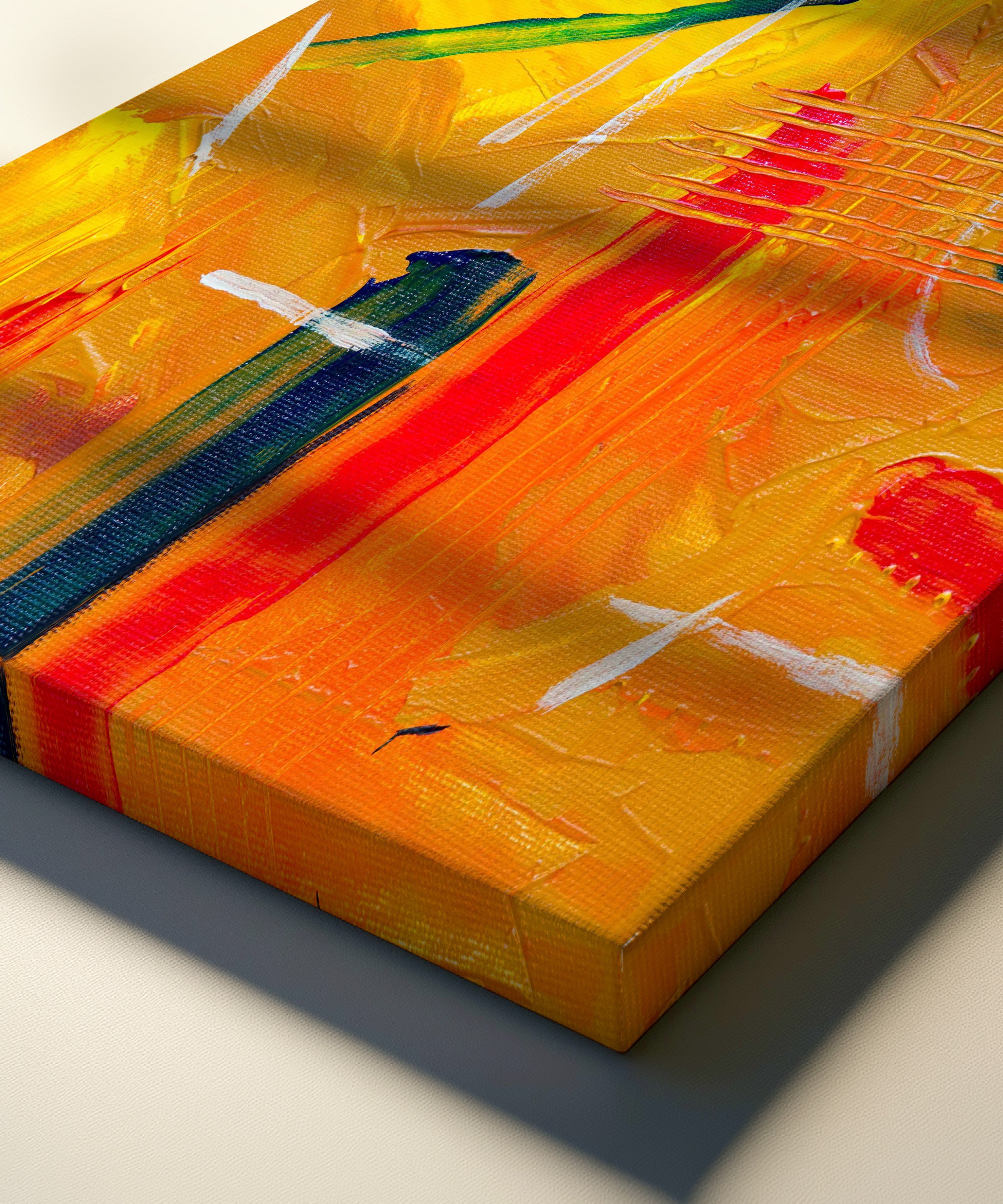 Yellow Brush  | Yağlıboya dokulu canvas baskı
